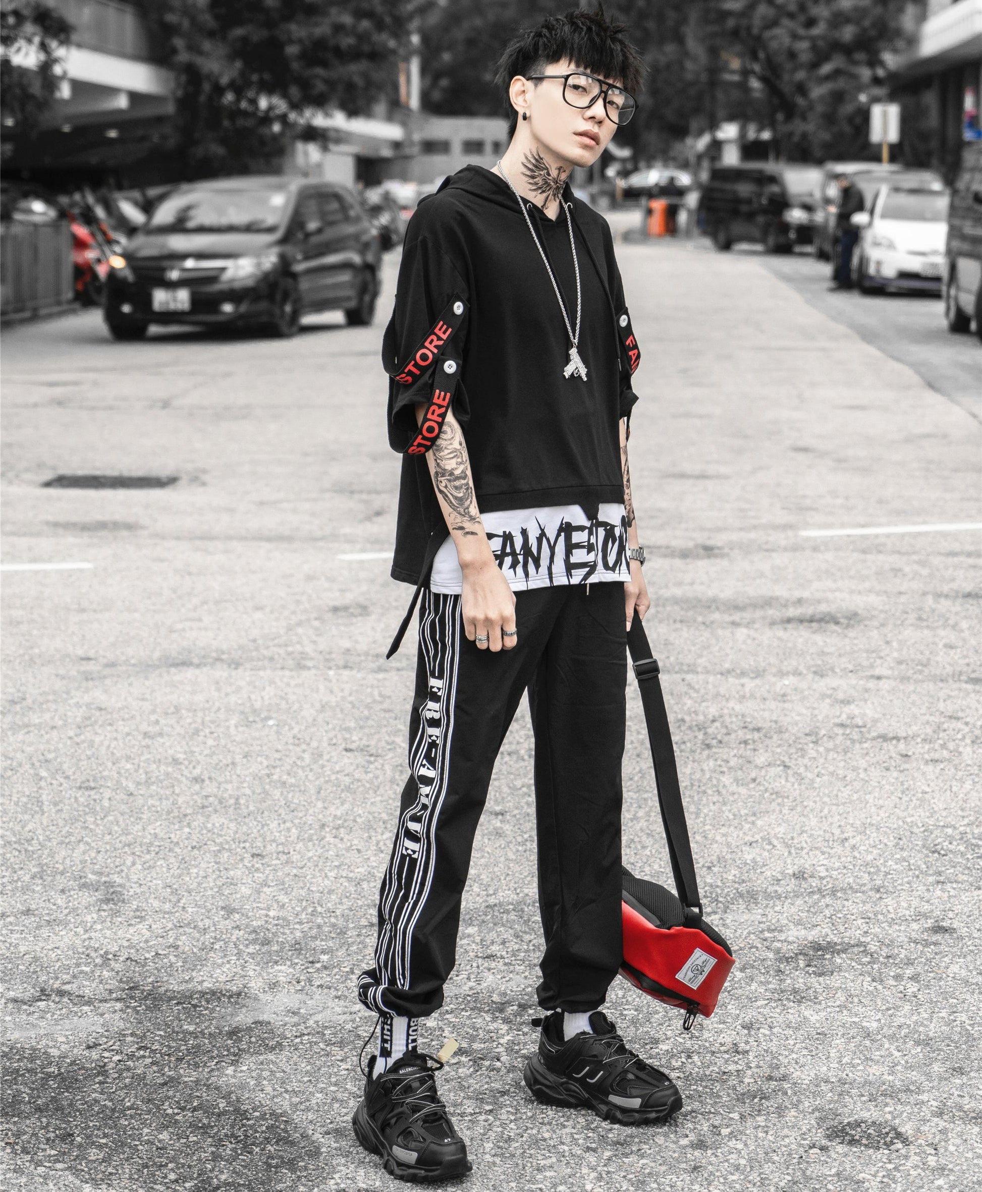 Black Solo Movement Short Sleeves Hoodie - Concordia Style Boutique