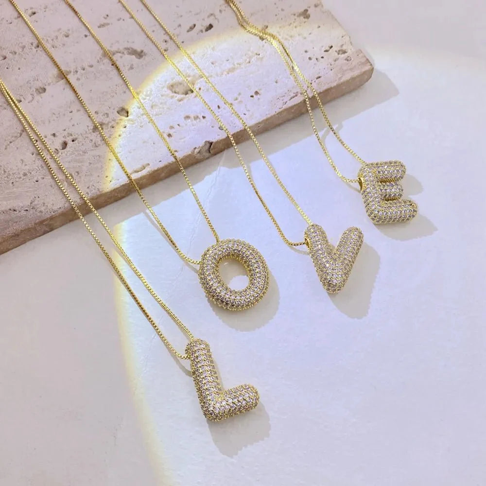 EmberLuxe "Glimmer" Bubble Letter Pendant (L-U)