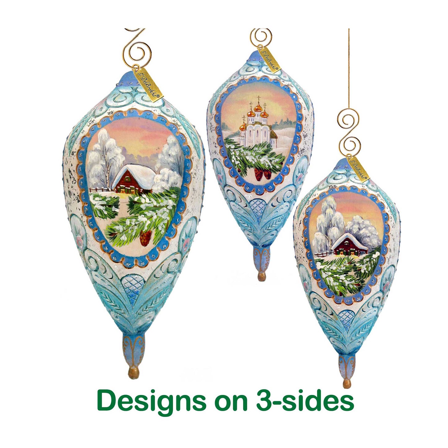 Winter Cottage Sculpted Ornament by G. DeBrekht - 621141