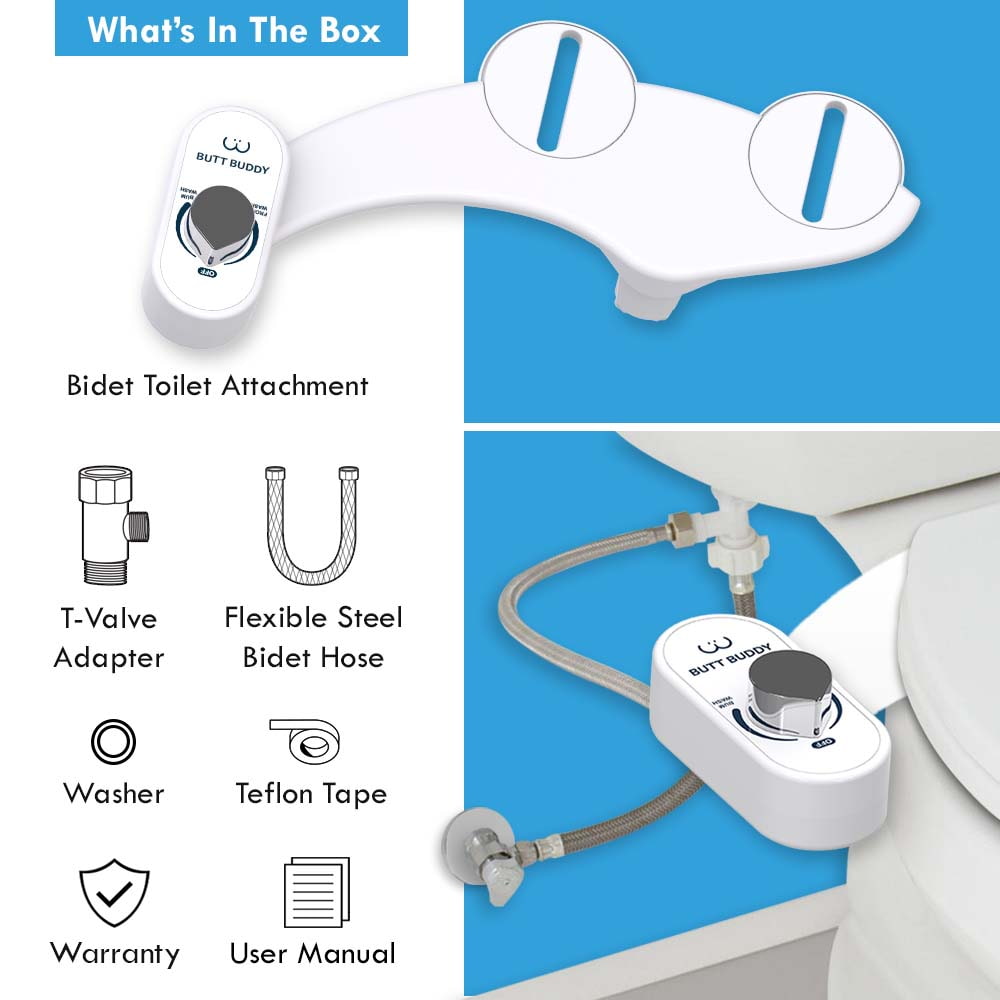 BUTT BUDDY Duo - Rear & Front Water Sprayer Bidet Toilet Attachment - Concordia Style Boutique