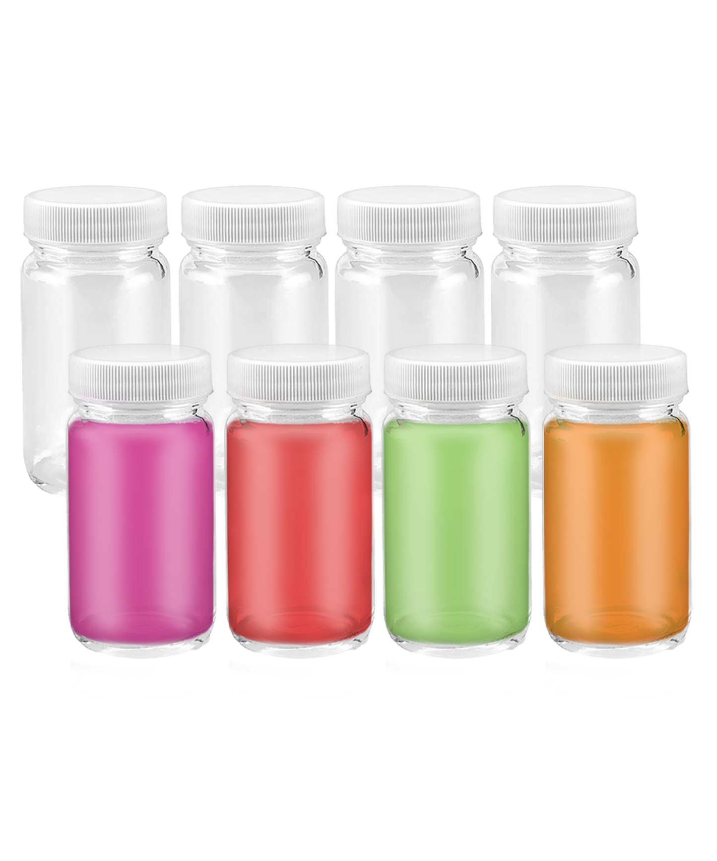 Glass Juice Shot Bottles Set