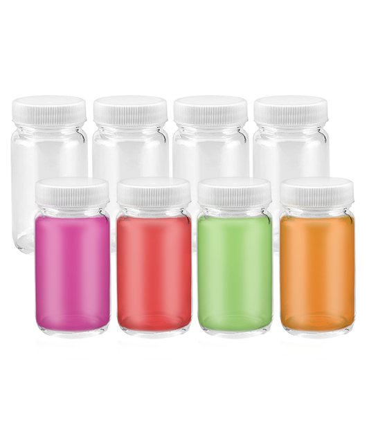 Glass Juice Shot Bottles Set