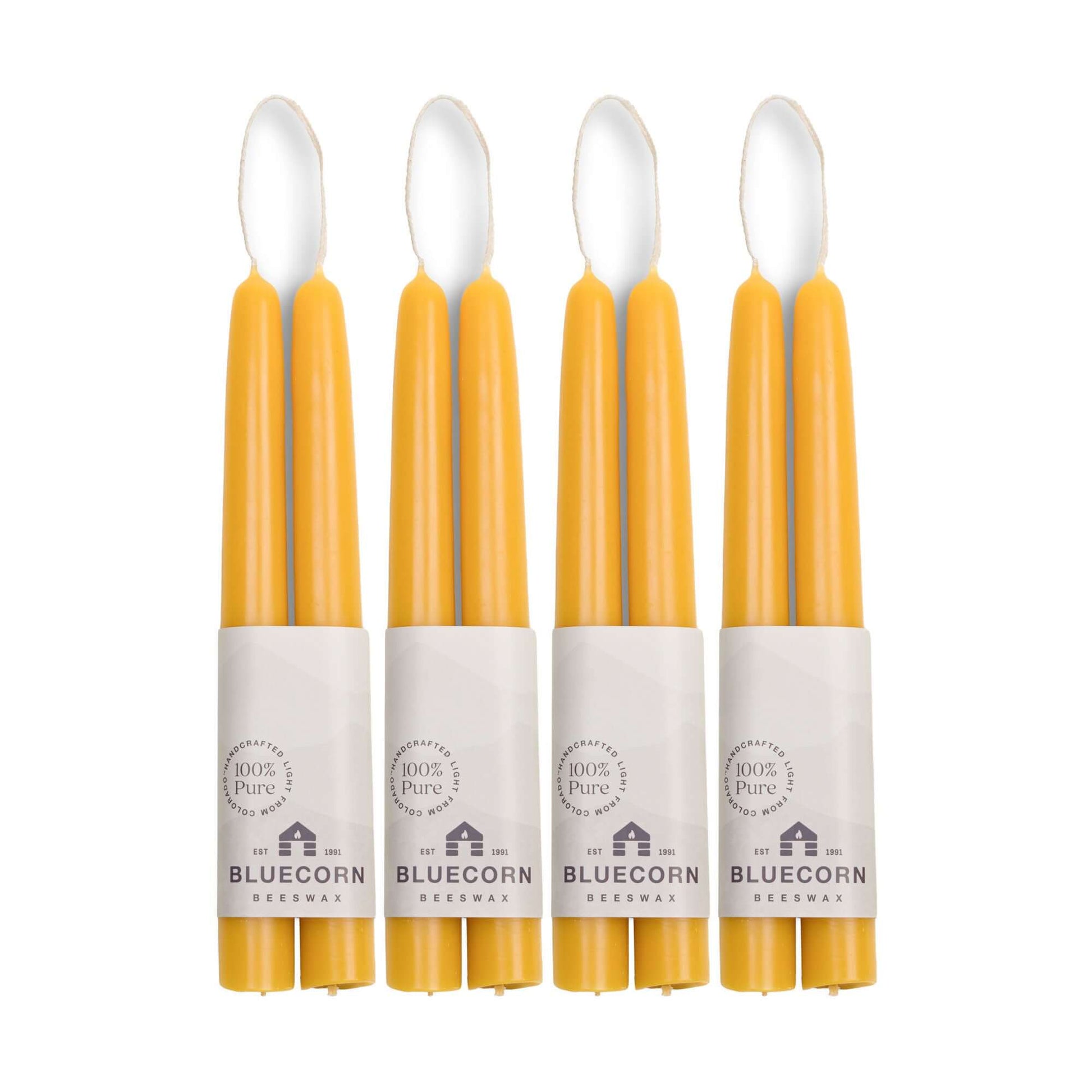 Hand-Dipped Beeswax Taper Candles - Bulk 4-Pair Bundle - Concordia Style Boutique
