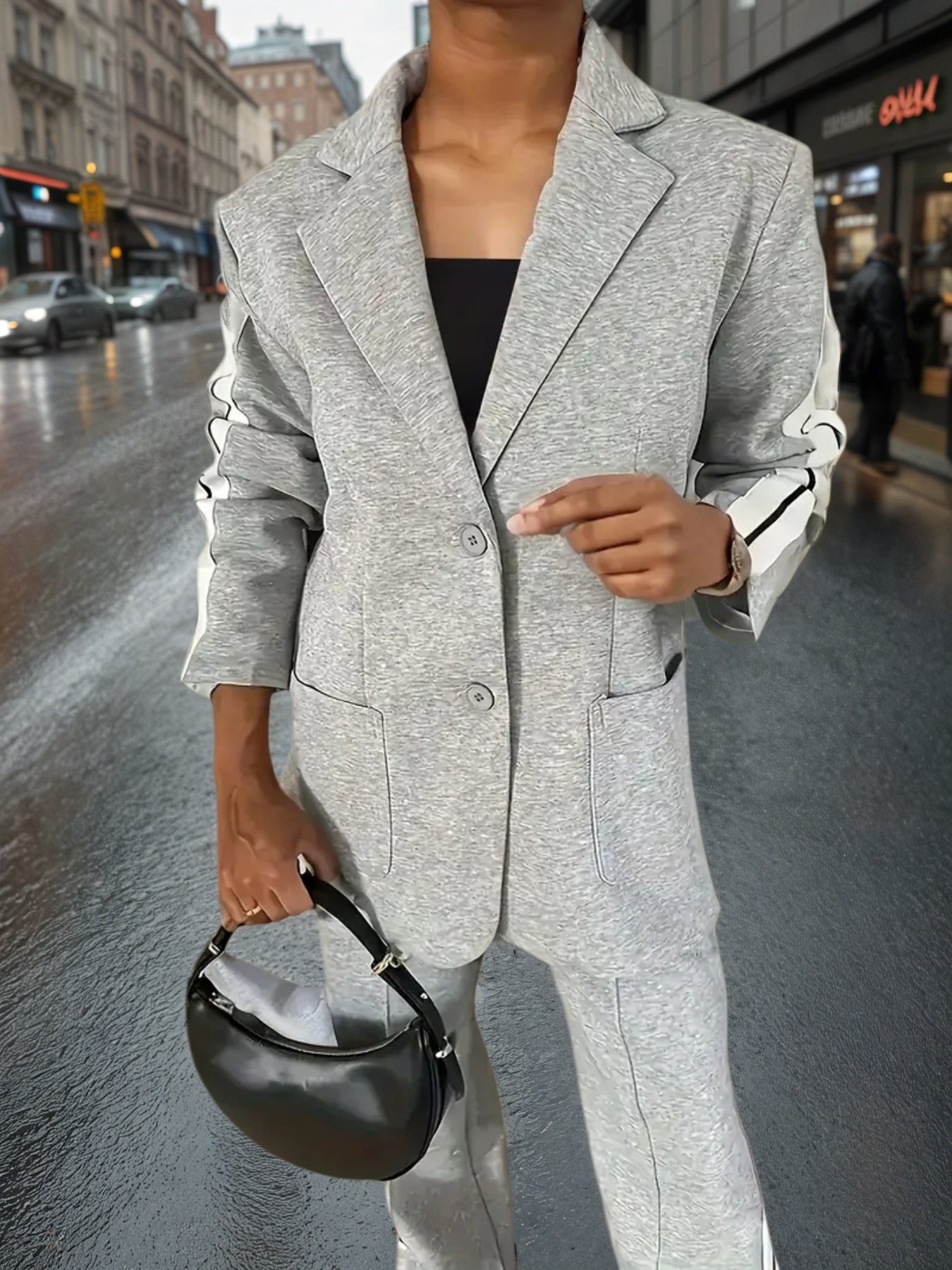 Women’s Elegant Solid Color Suit Set