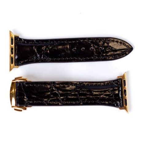 Apple Watch Band, Black Glazed Alligator