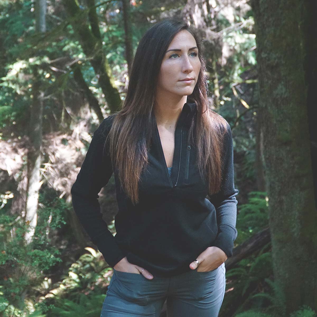 Heavyweight - Women's Wool 1/4 Zip Wilderness - Concordia Style Boutique