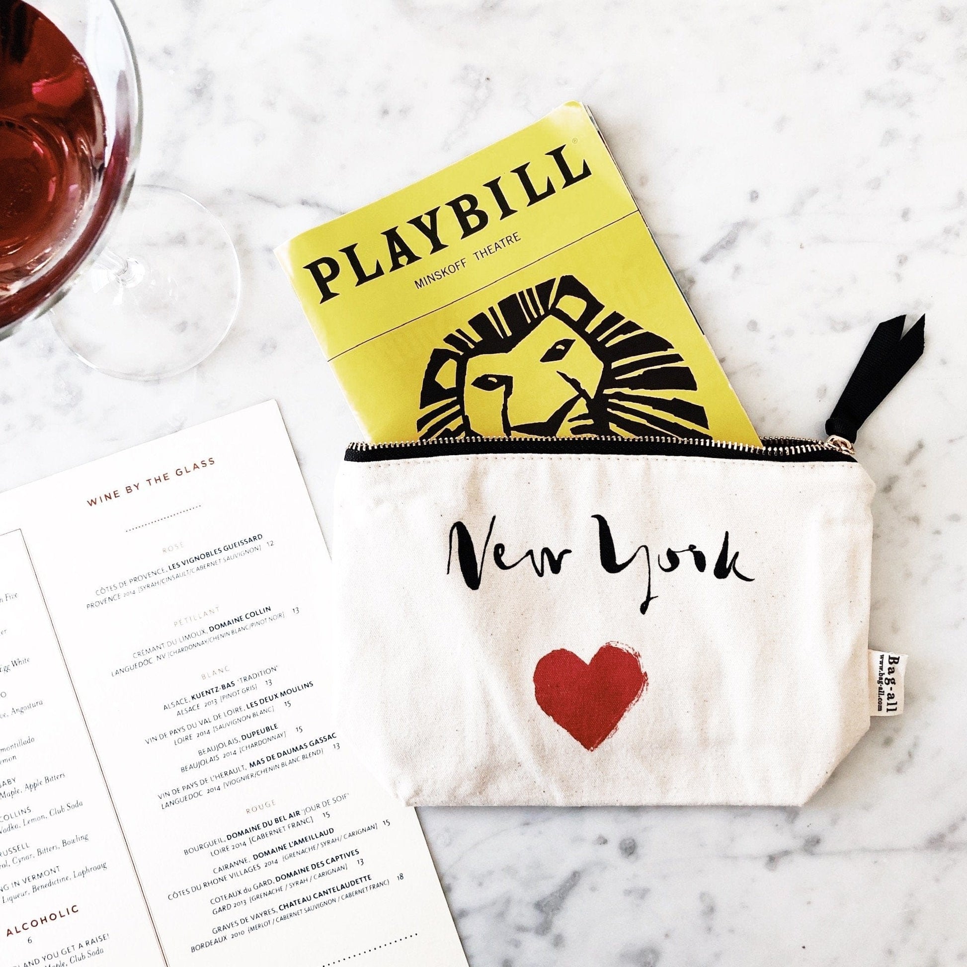 New York Heart Pouch, Cream - Concordia Style Boutique