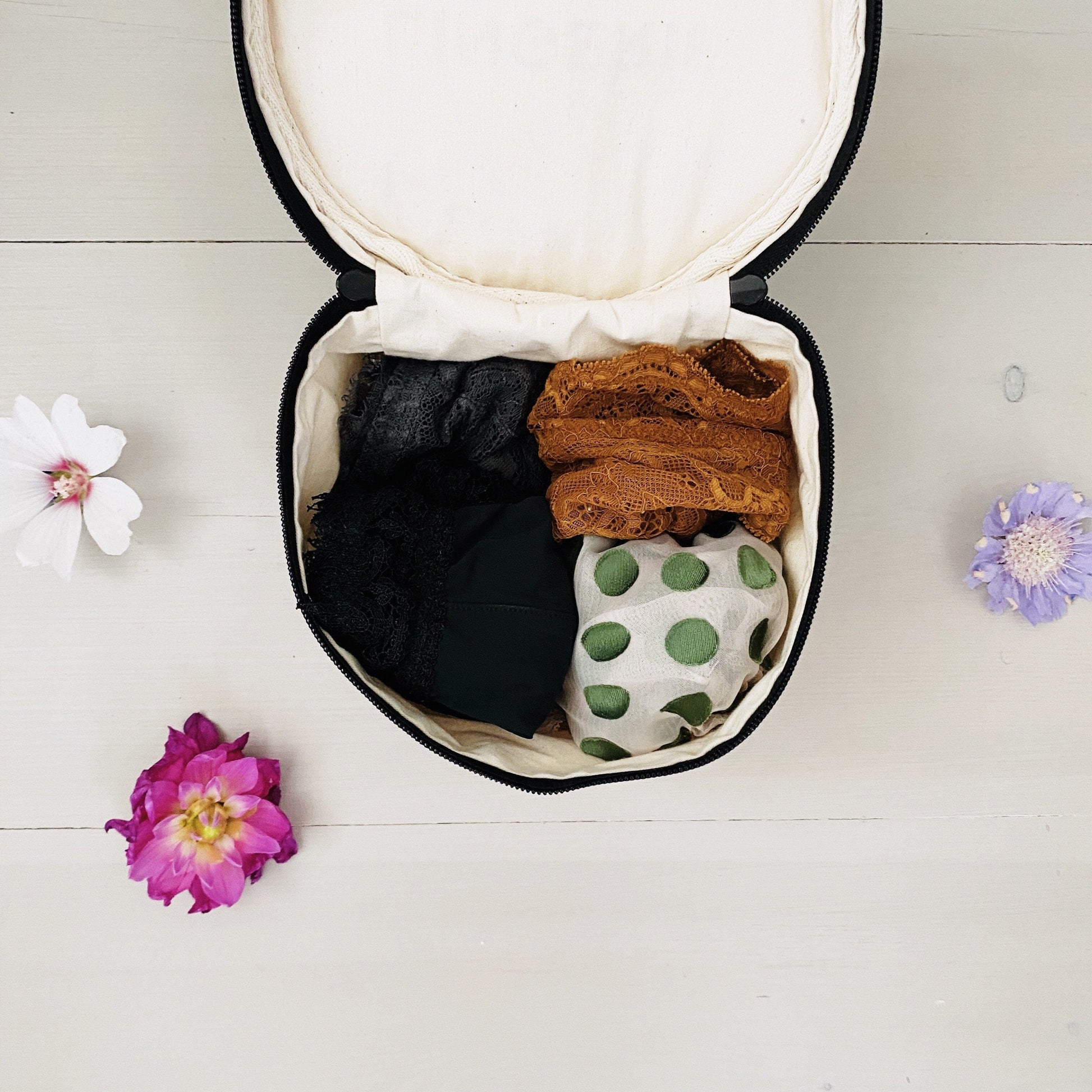 Round Lingerie Case, Cream - Concordia Style Boutique