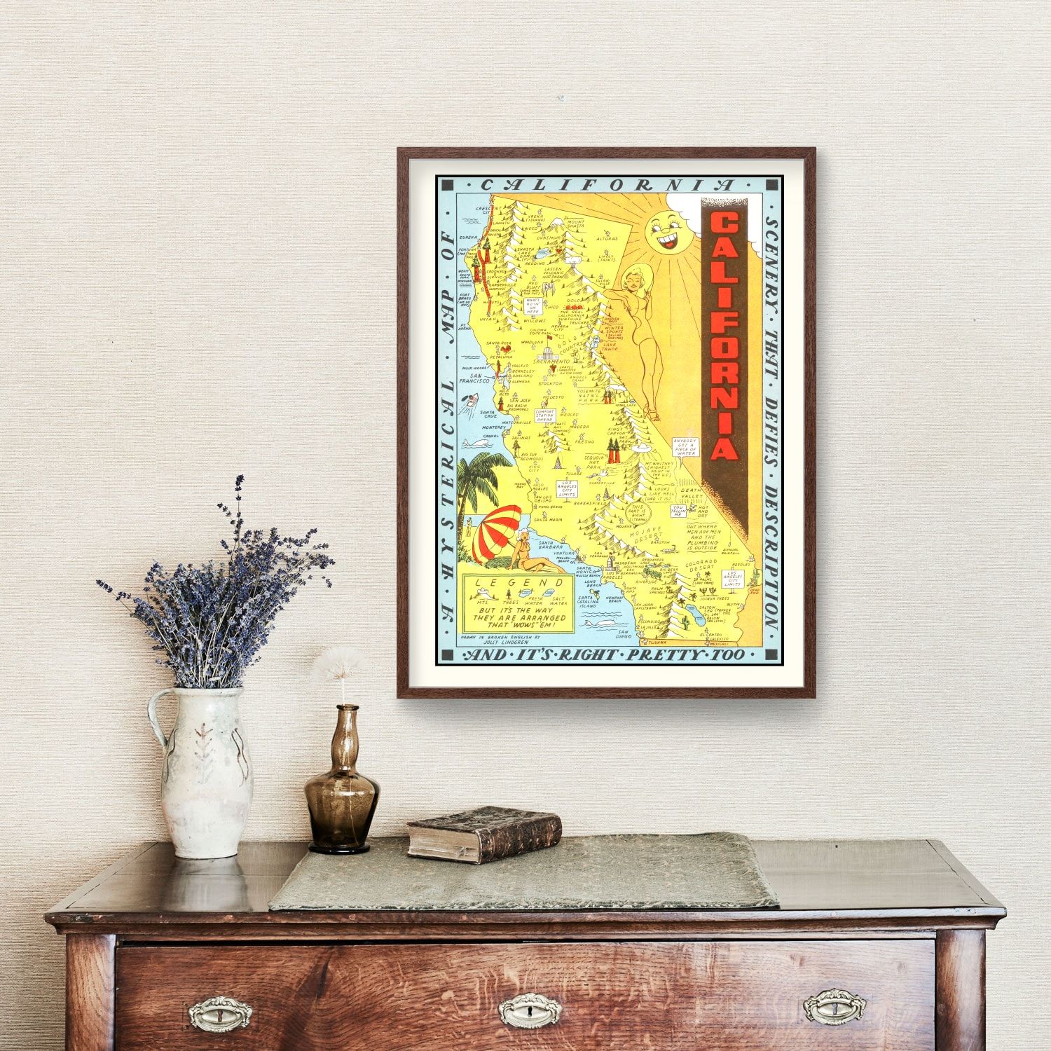 Vintage Map of California 1948 - Concordia Style Boutique