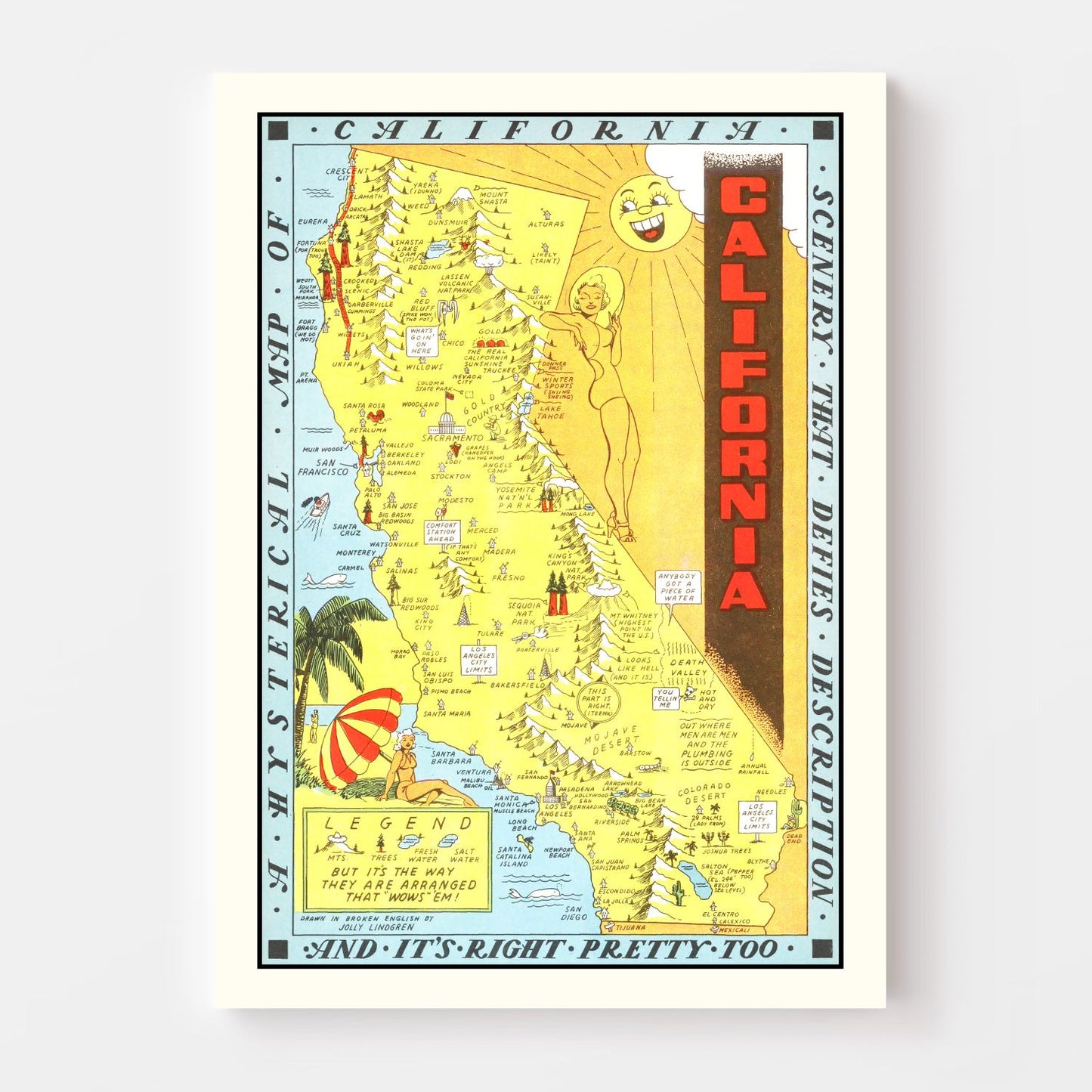 Vintage Map of California 1948 - Concordia Style Boutique