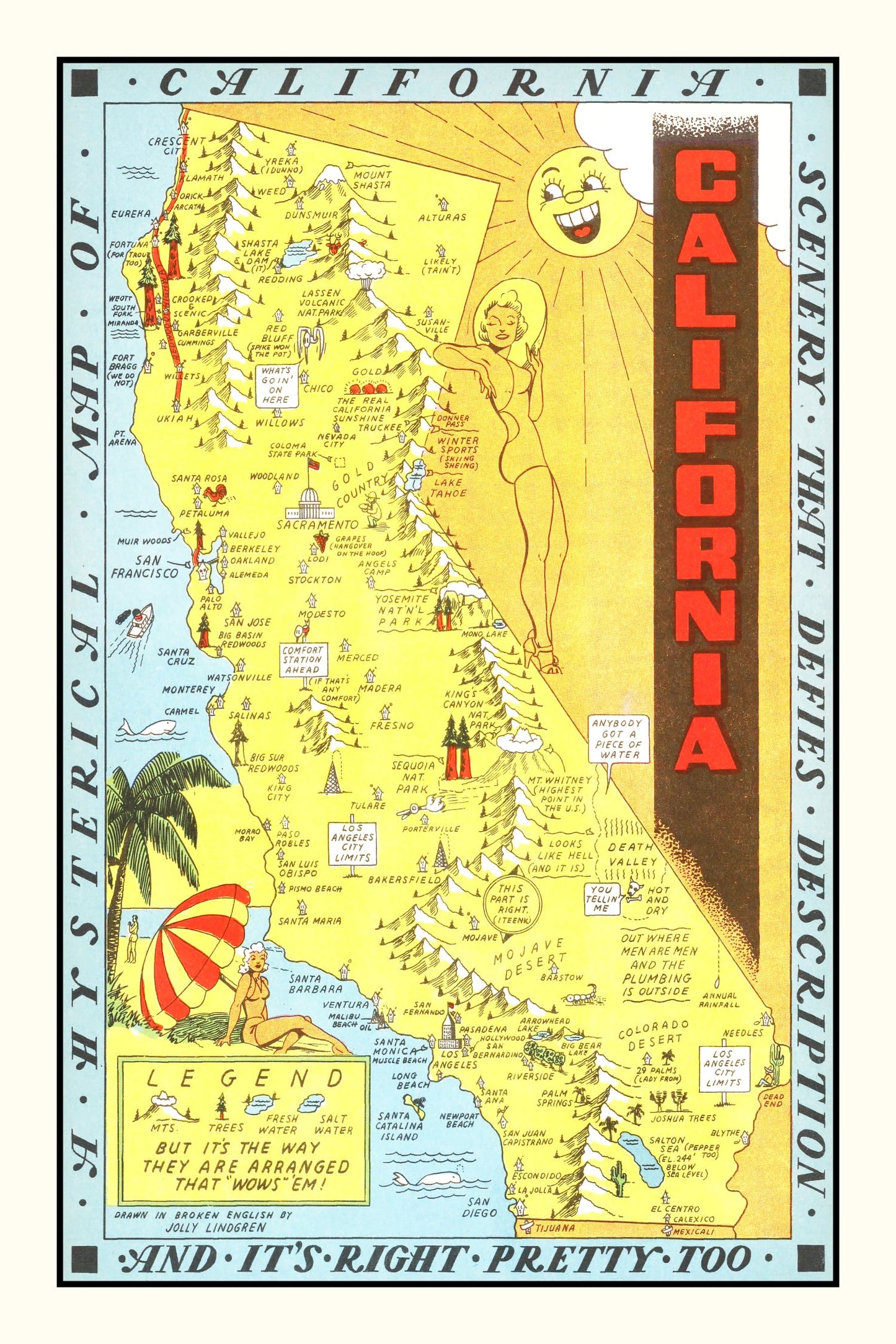 Vintage Map of California 1948 - Concordia Style Boutique