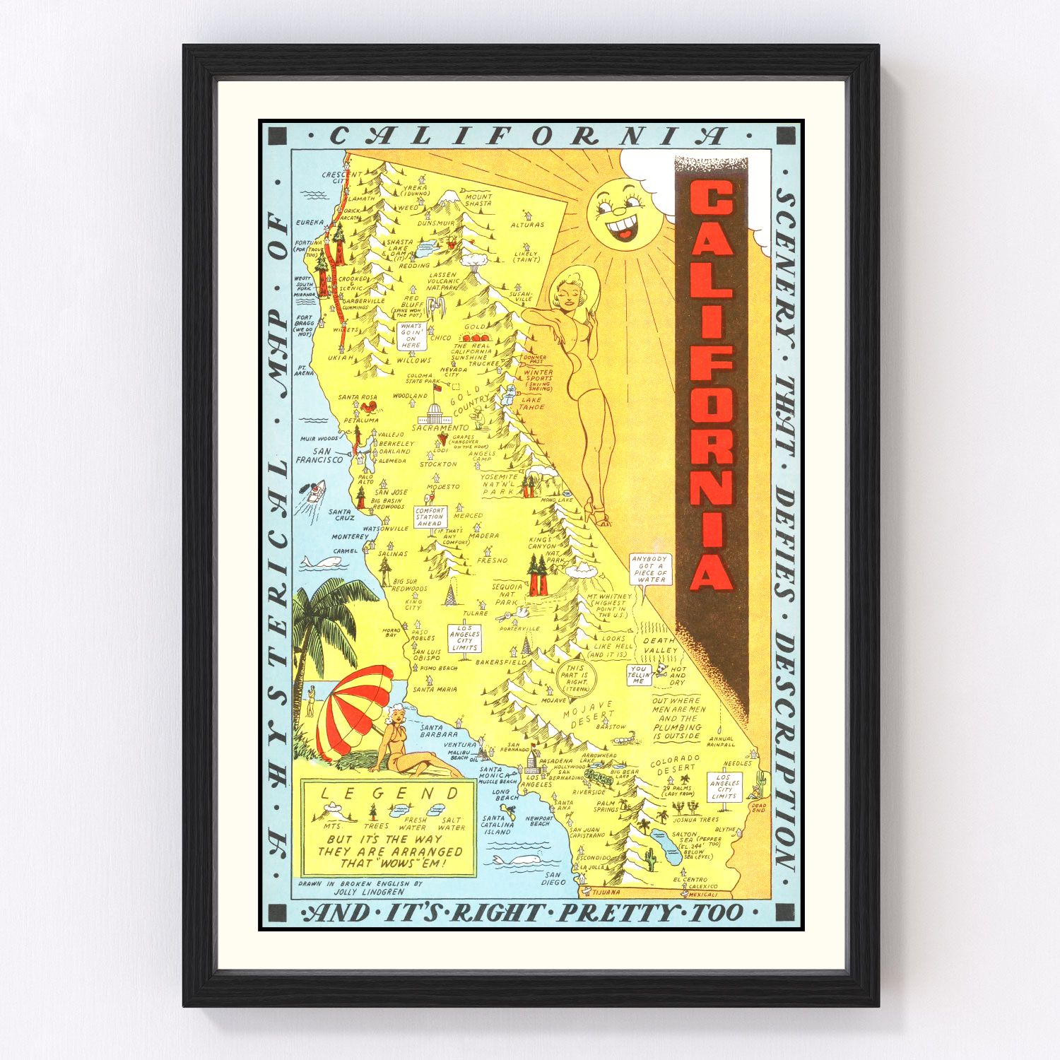 Vintage Map of California 1948 - Concordia Style Boutique