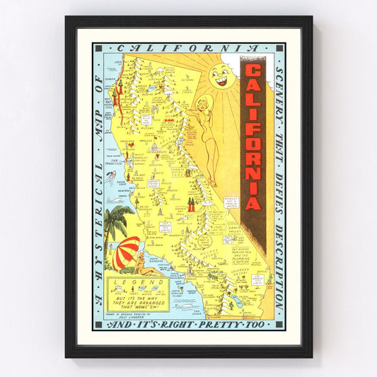 Vintage Map of California 1948 - Concordia Style Boutique