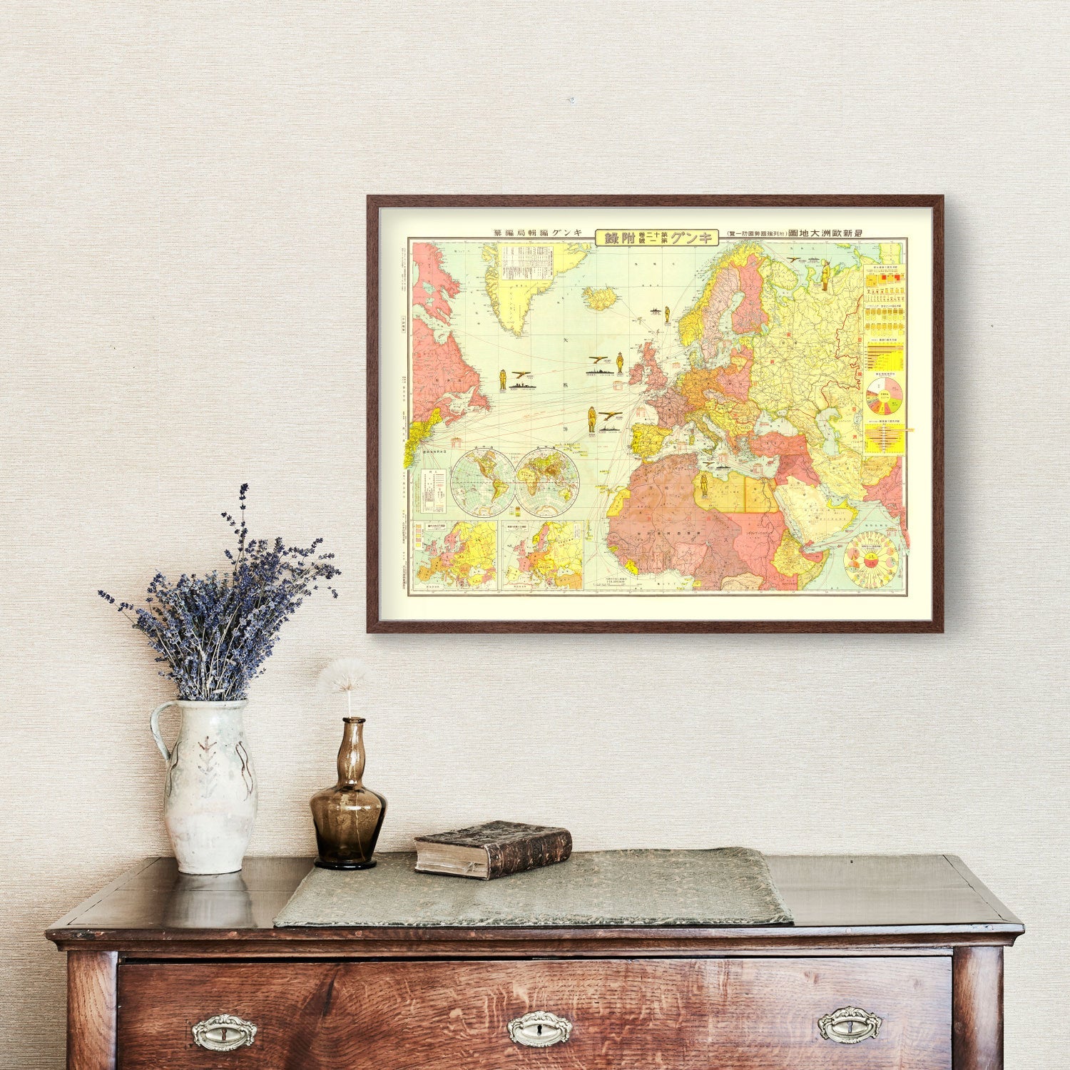 Vintage Map of Asia, 1935 - Concordia Style Boutique