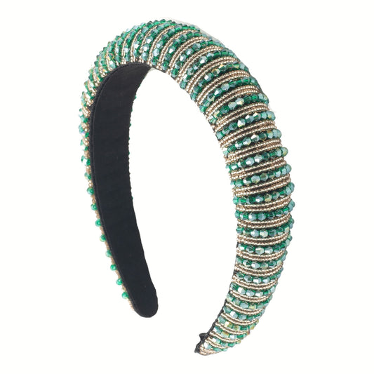 Brianna Glamband in Green & Gold