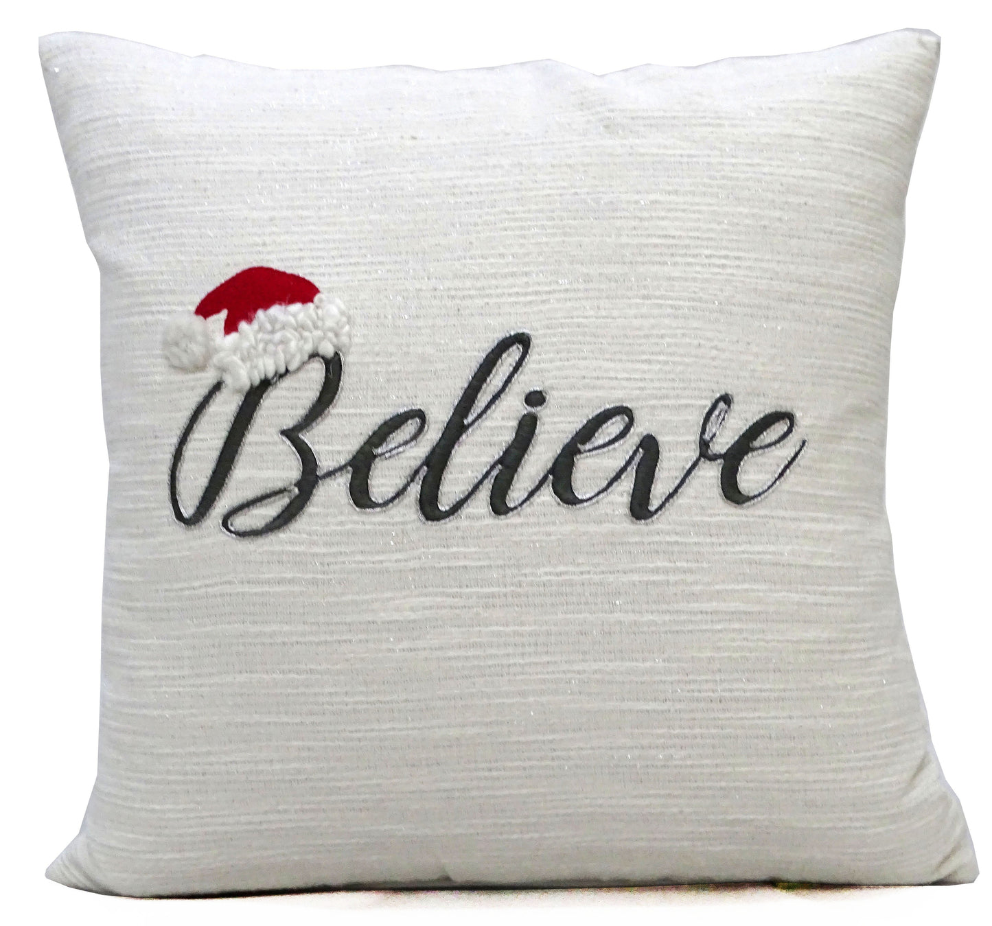 Vibhsa 20" x 20" Christmas Pillow- Believe