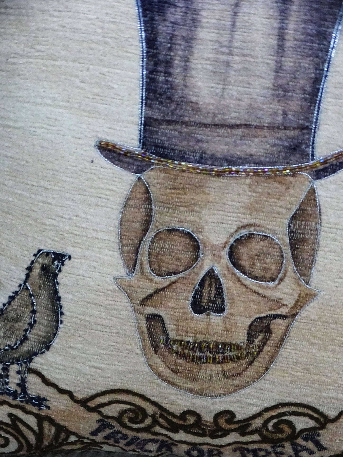 20" x 20" Halloween Embroidred Throw Pillow