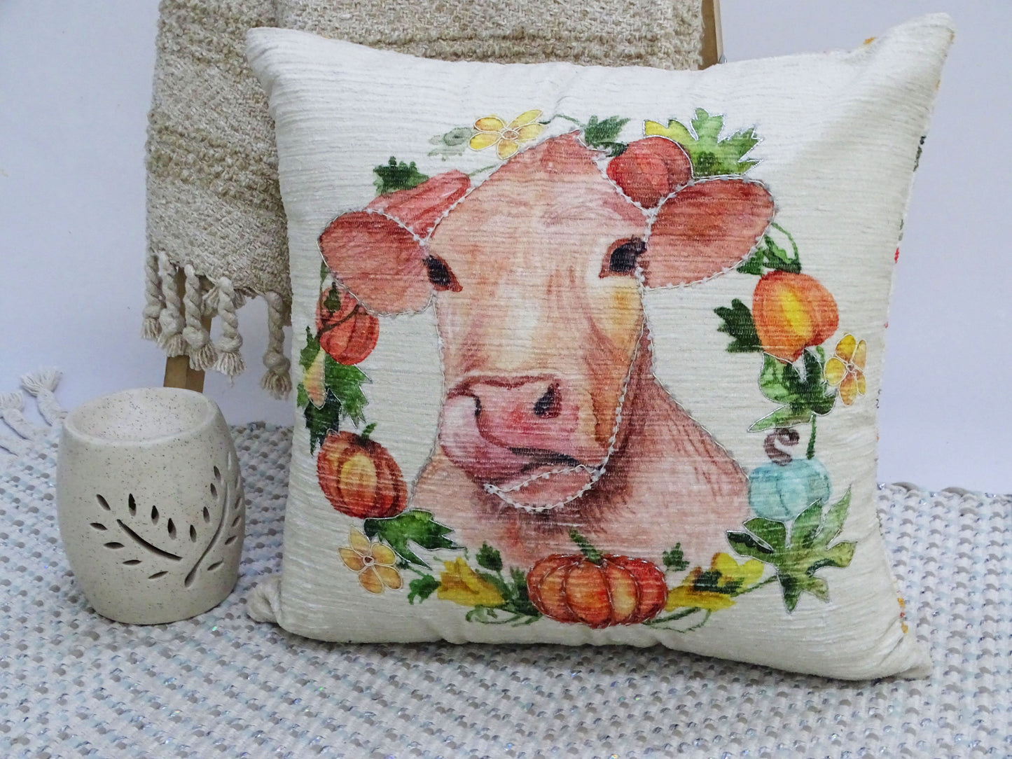 Decorative Throw Pillow 20" x 20" For Thanks Giving