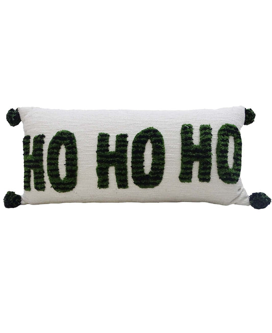Christmas Pillow for Holidays, 32"x 14" HOHOHO Embroidered