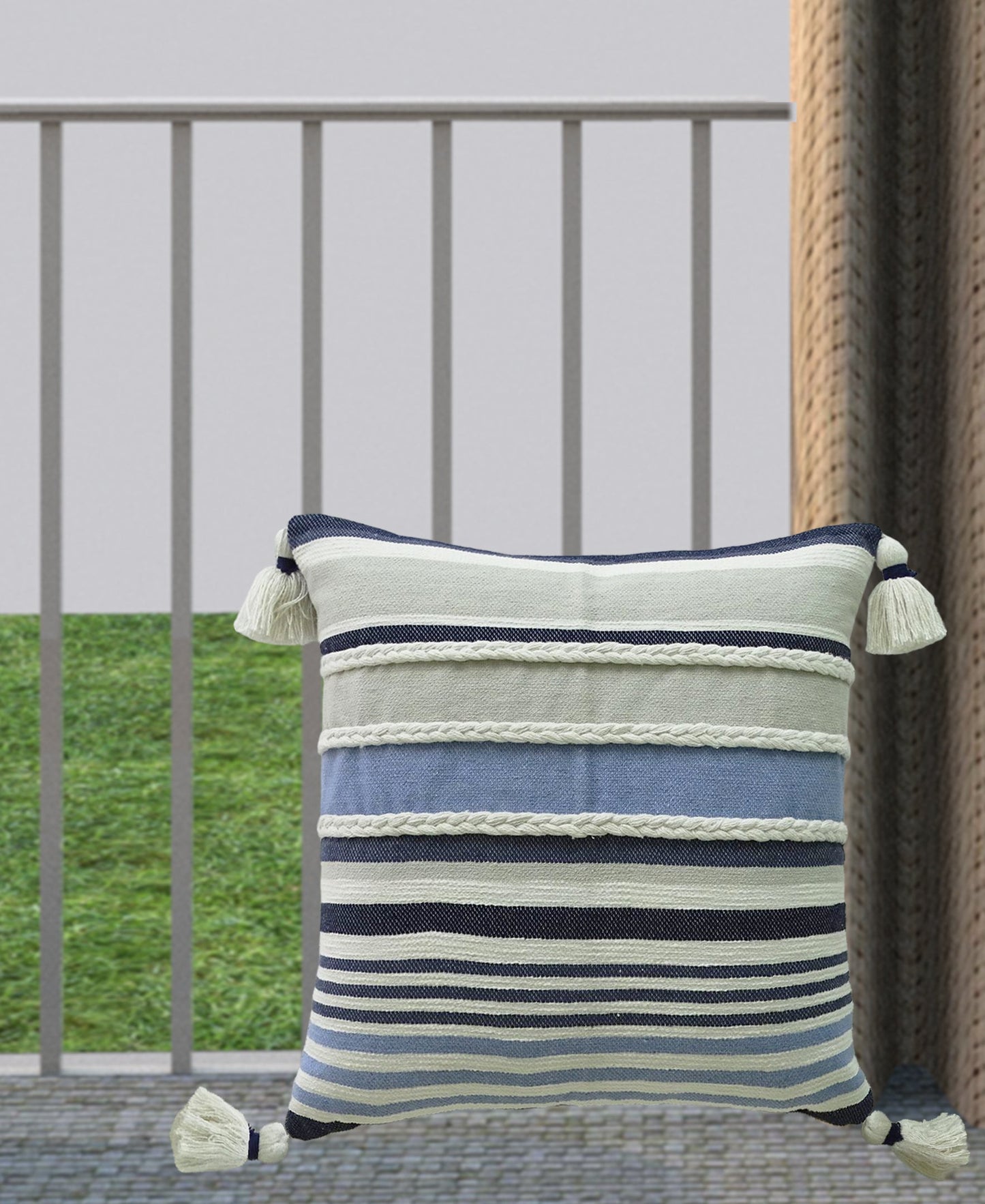 Pillow Handwoven braided Textured Stripe Decor