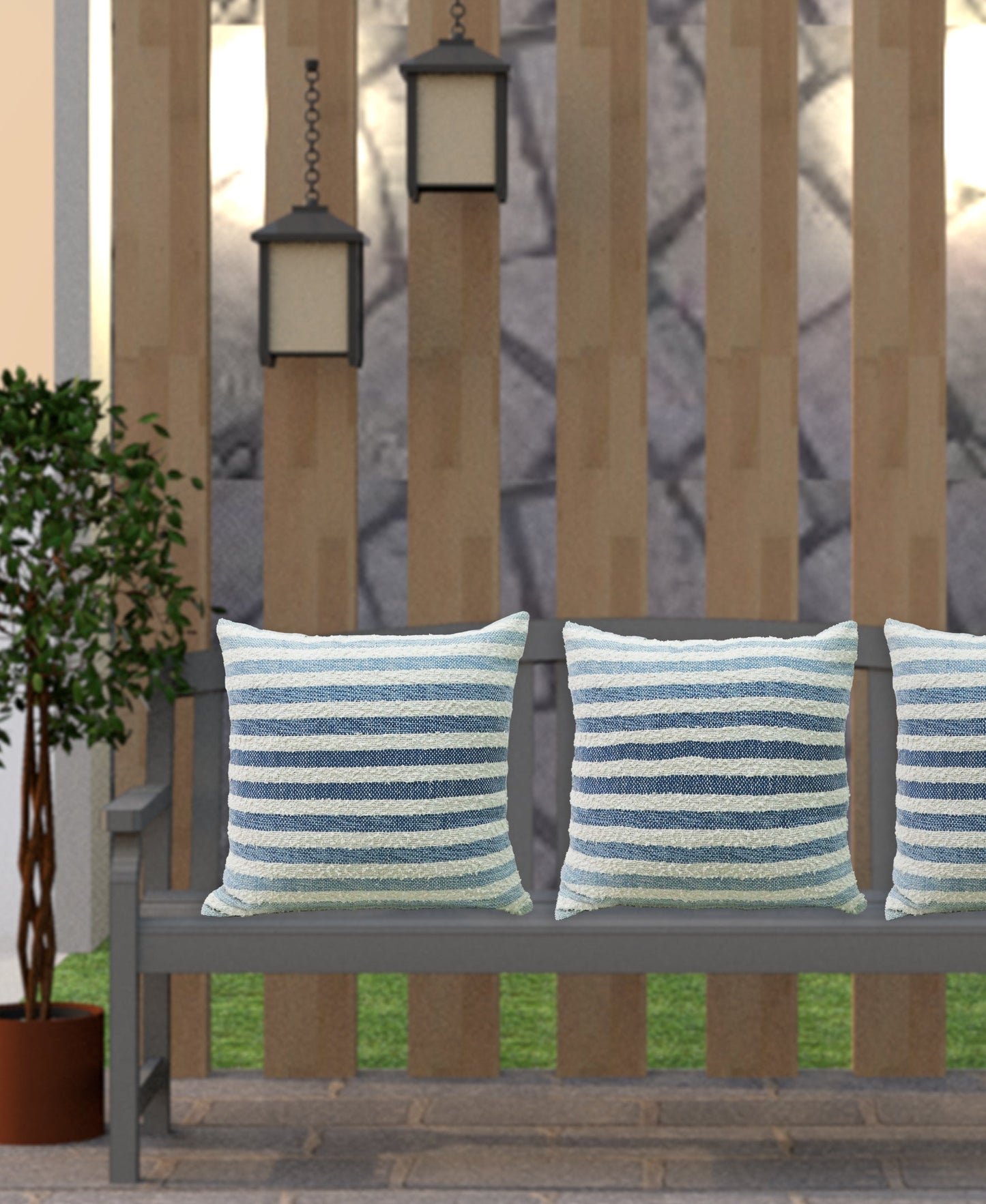 Linden Street 100% Cotton Ombre Textured Stripe Pillow