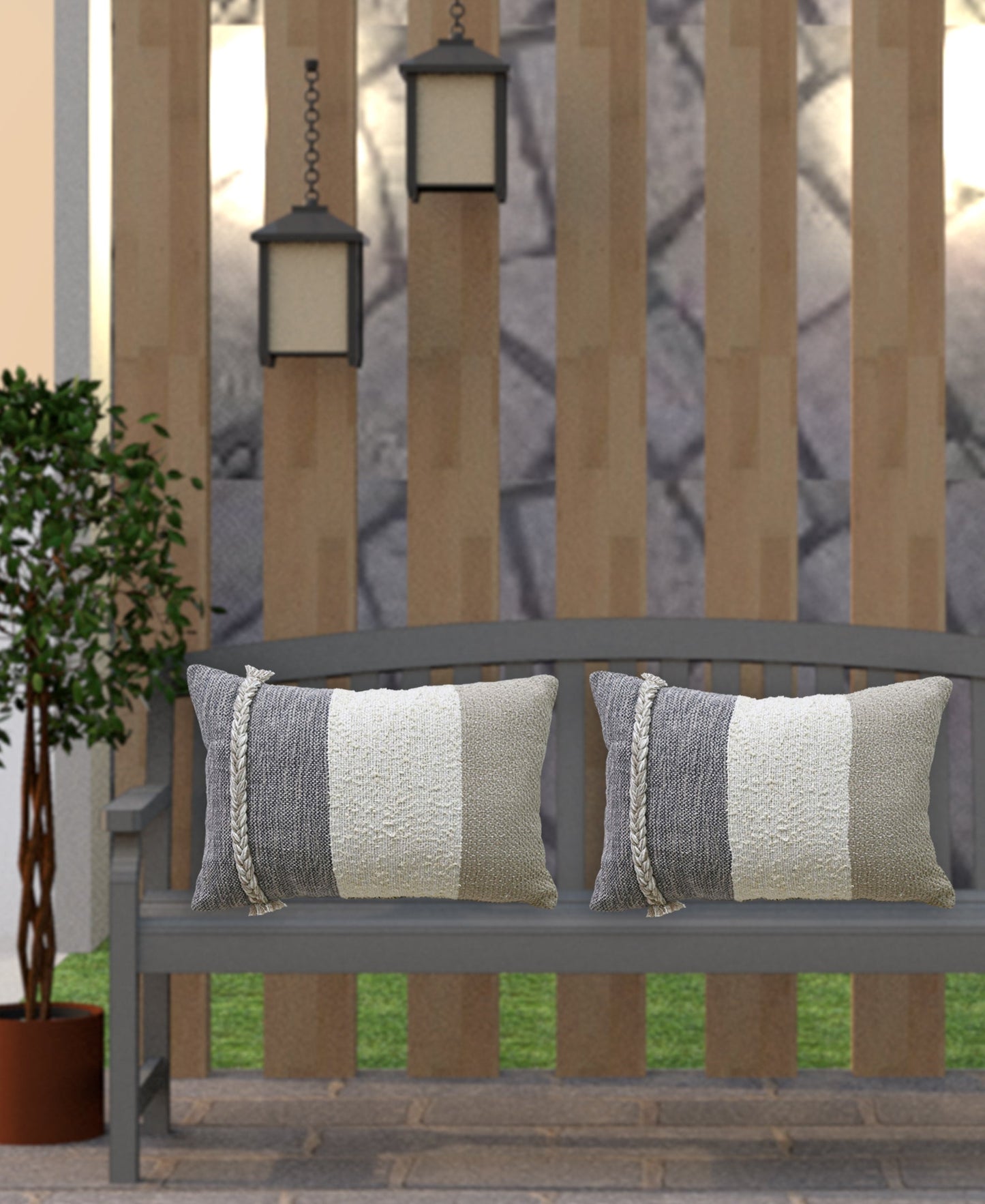 Linden Street Handloom Woven Wooden Textured Decorative