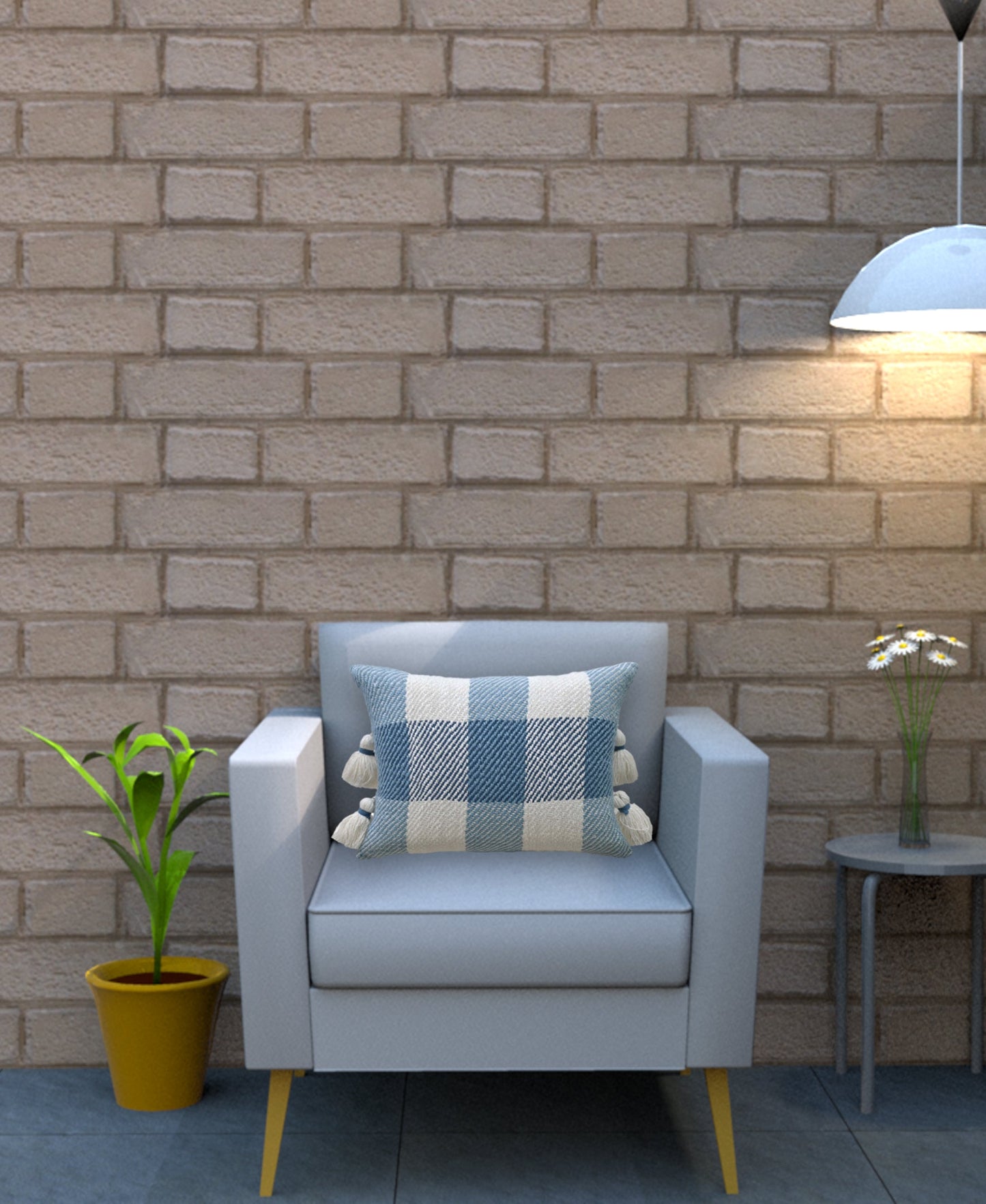 Handloom Woven Textured Plaid Decorative Pillow with Insert