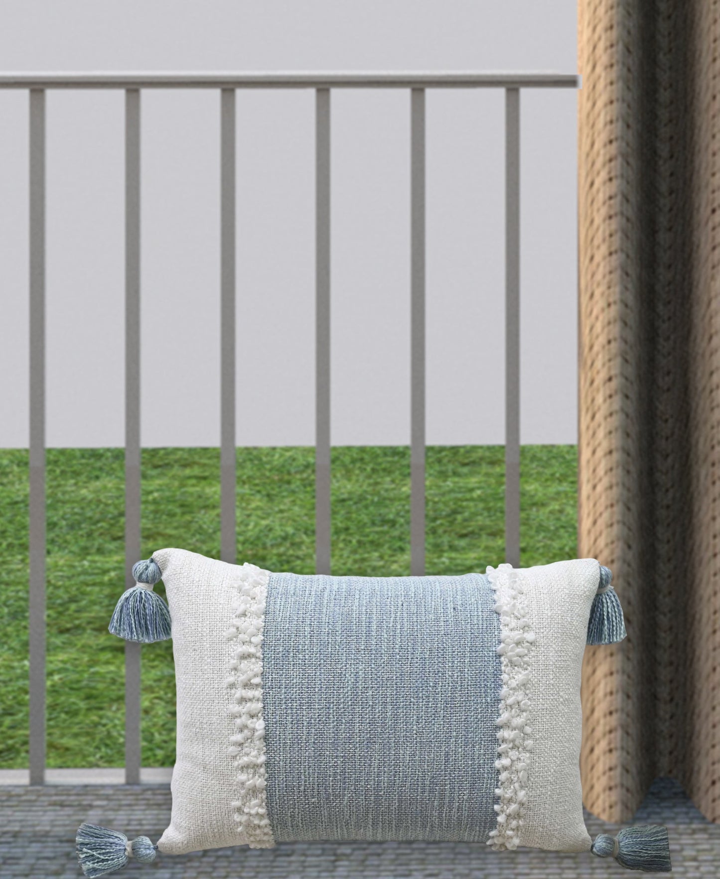 Handloom Woven Textured Decorative Pillow With Insert