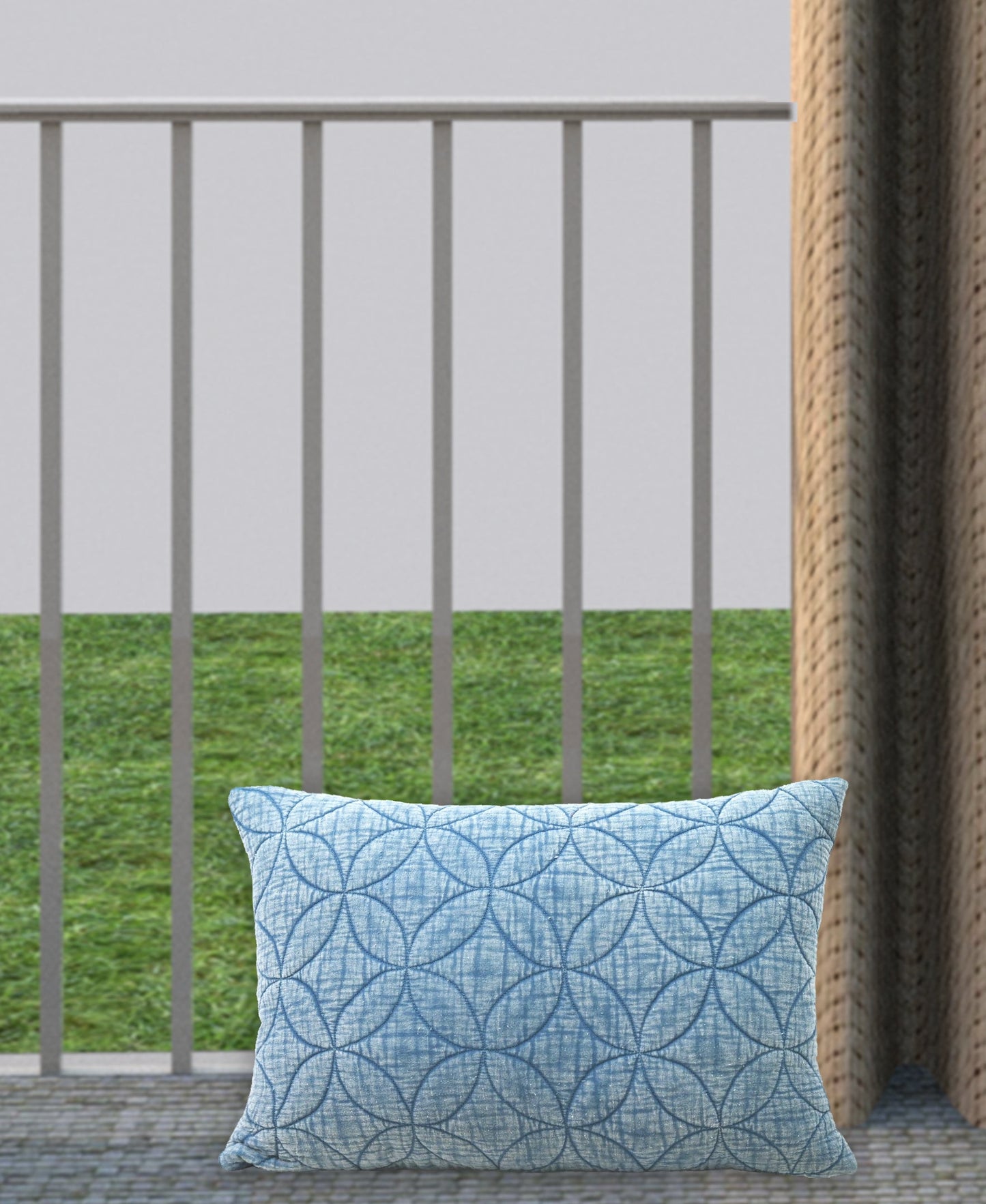 Textured Quilted Pattern Decorative Pillow, 14''X20''