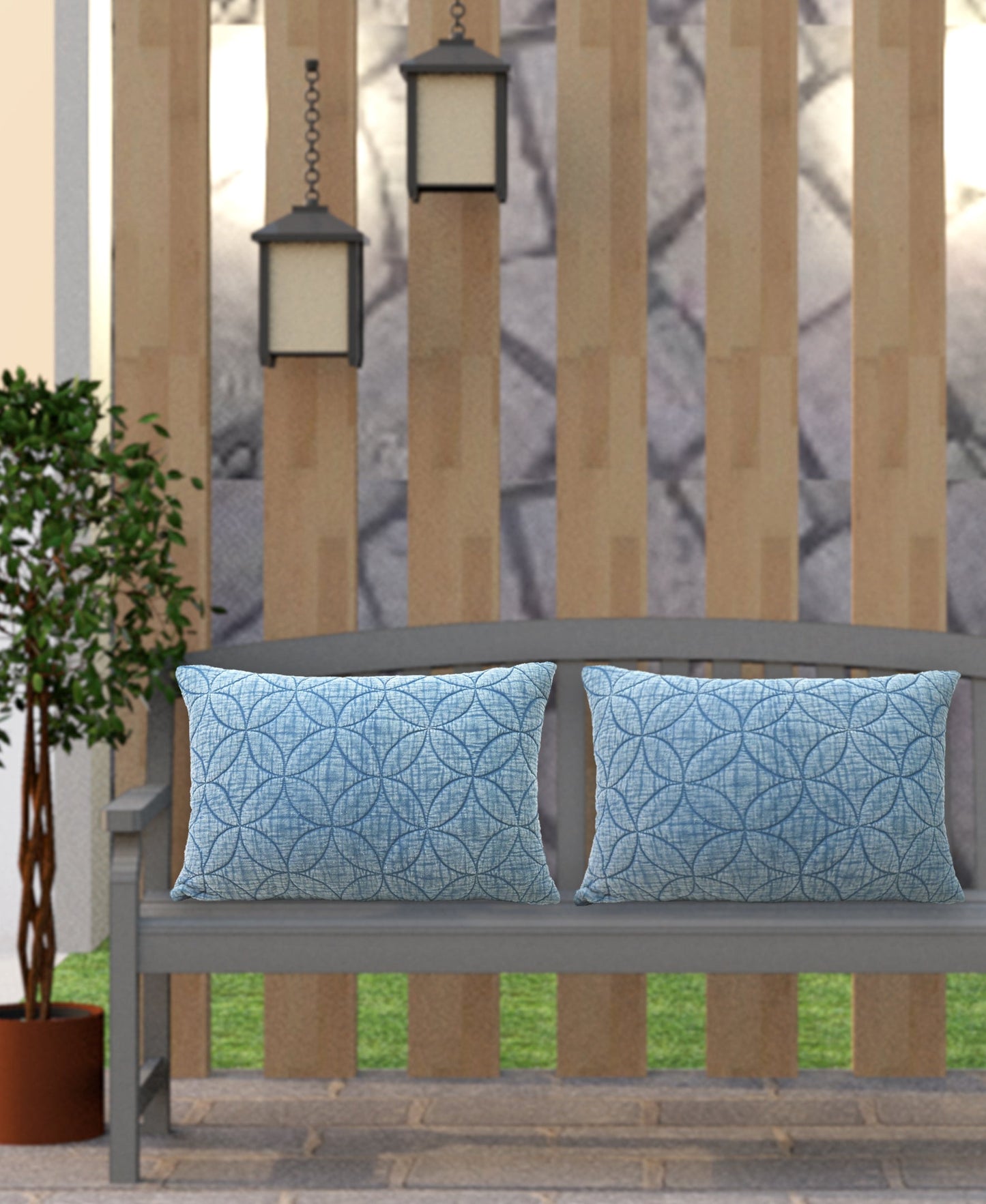 Textured Quilted Pattern Decorative Pillow, 14''X20''