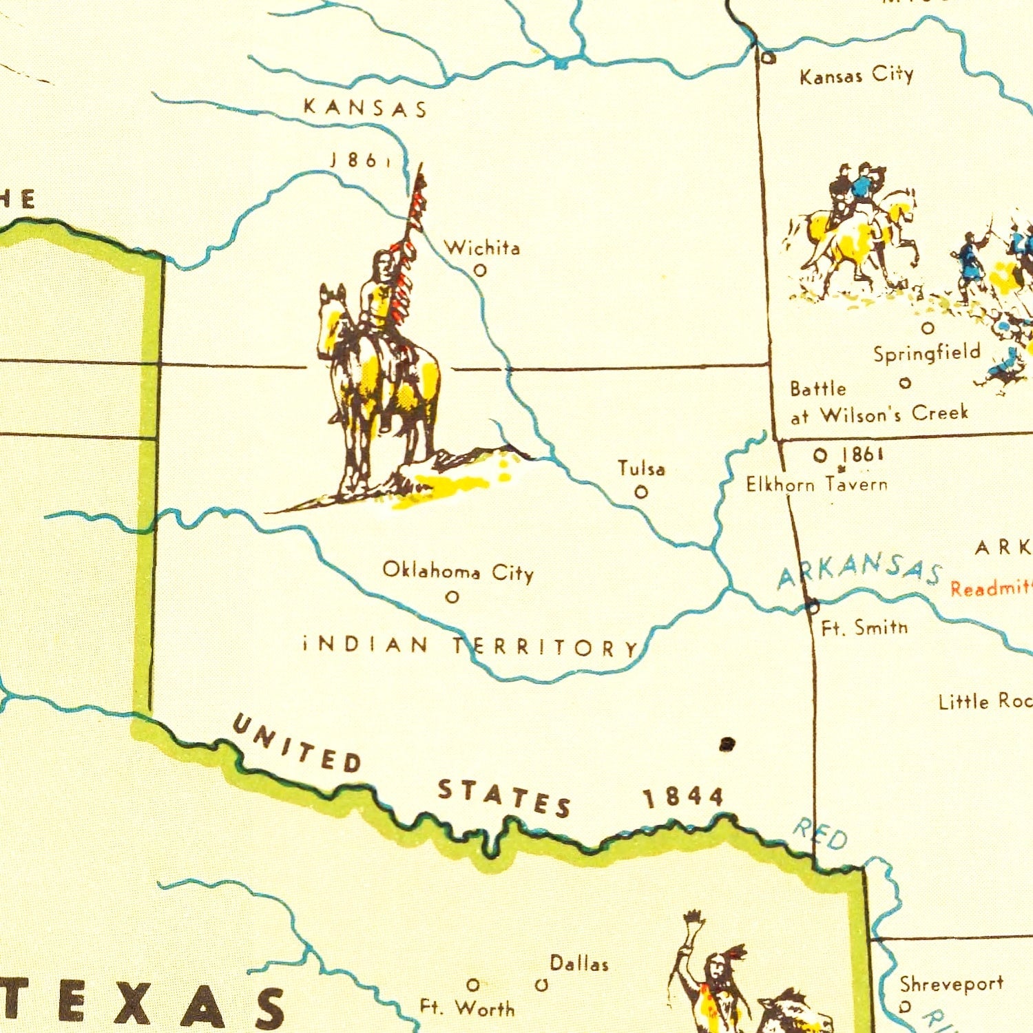 Vintage Civil War Map of the United States - Concordia Style Boutique