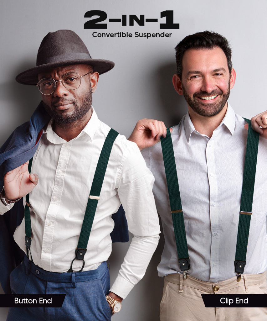 Vittorio Farina Men's Convertible Suspender in Gift Box: 70% Polyester & 30% Elastomer - Concordia Style Boutique