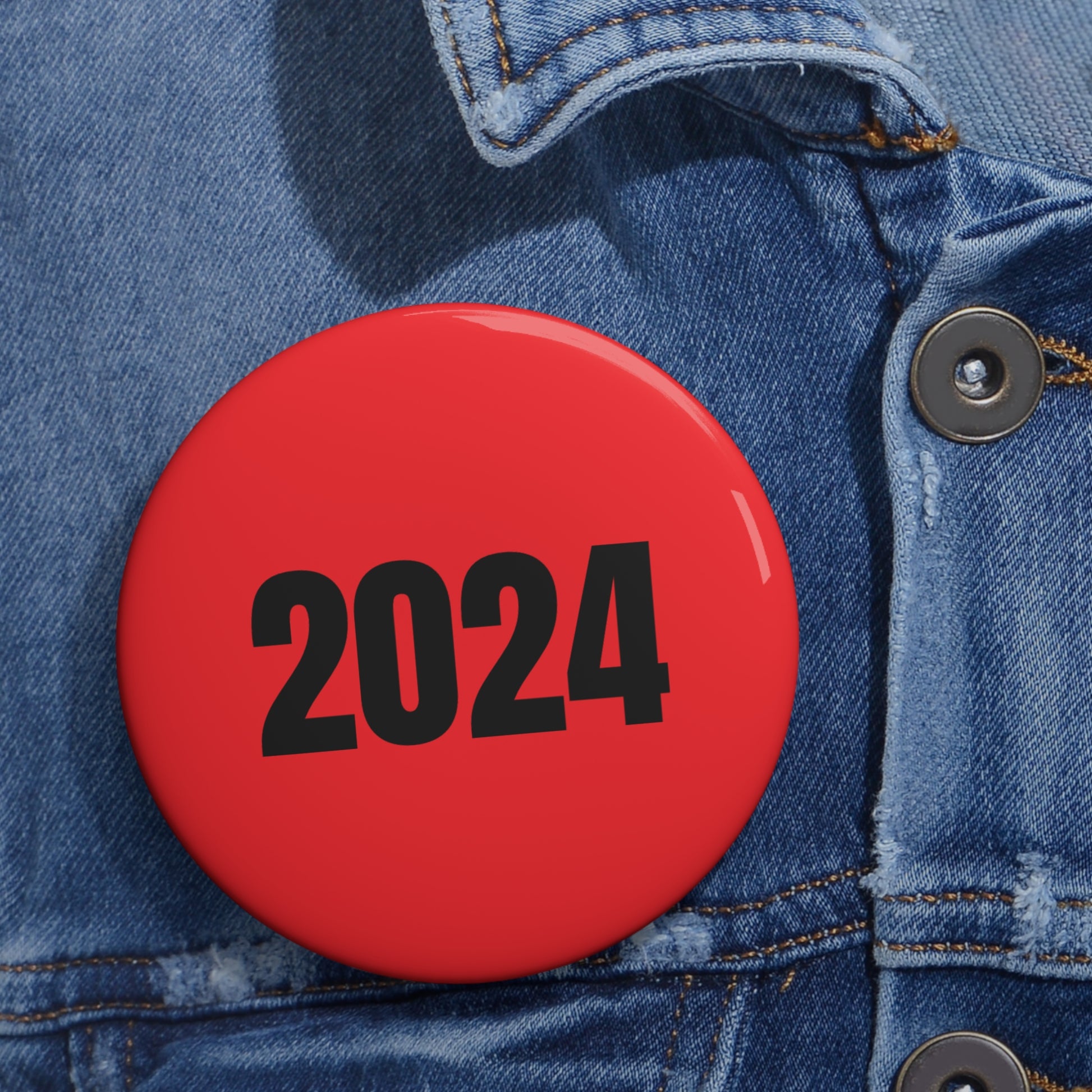 2024 - Red Pin Button - Premium Accessories from Concordia Style Boutique - Just $5.43! Shop now at Concordia Style Boutique