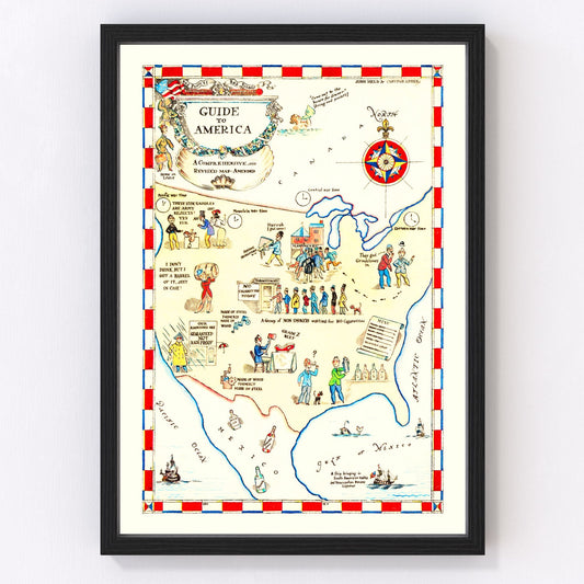 Vintage Guide to America Map, 1945