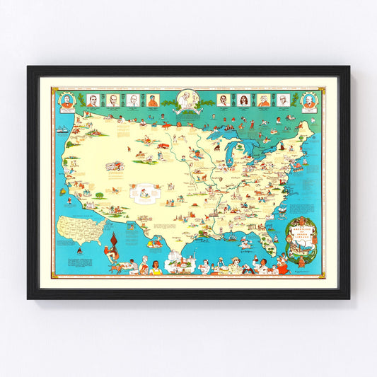 Vintage Map of Americans of Negro Lineage, 1946