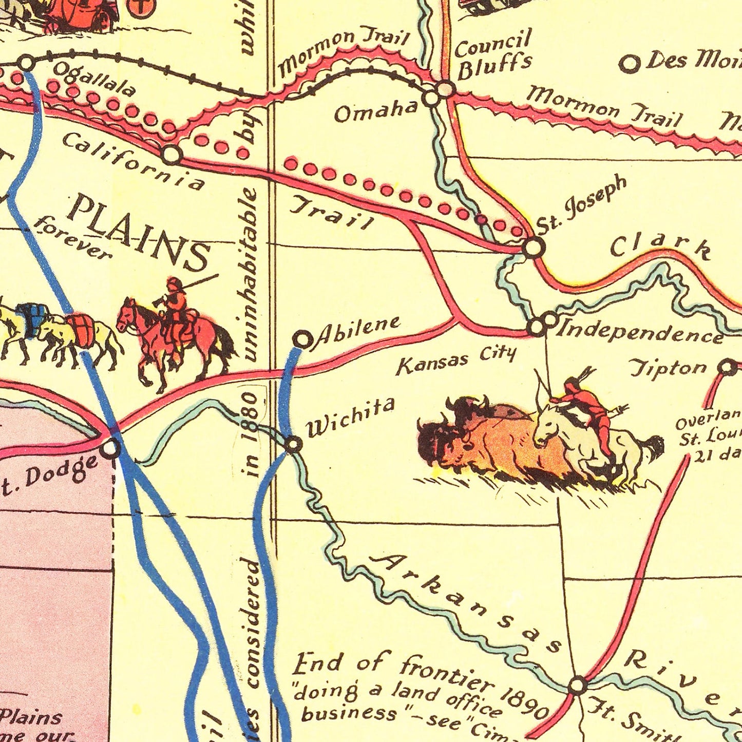 Vintage Map of America's Conquest, 1933 - Concordia Style Boutique