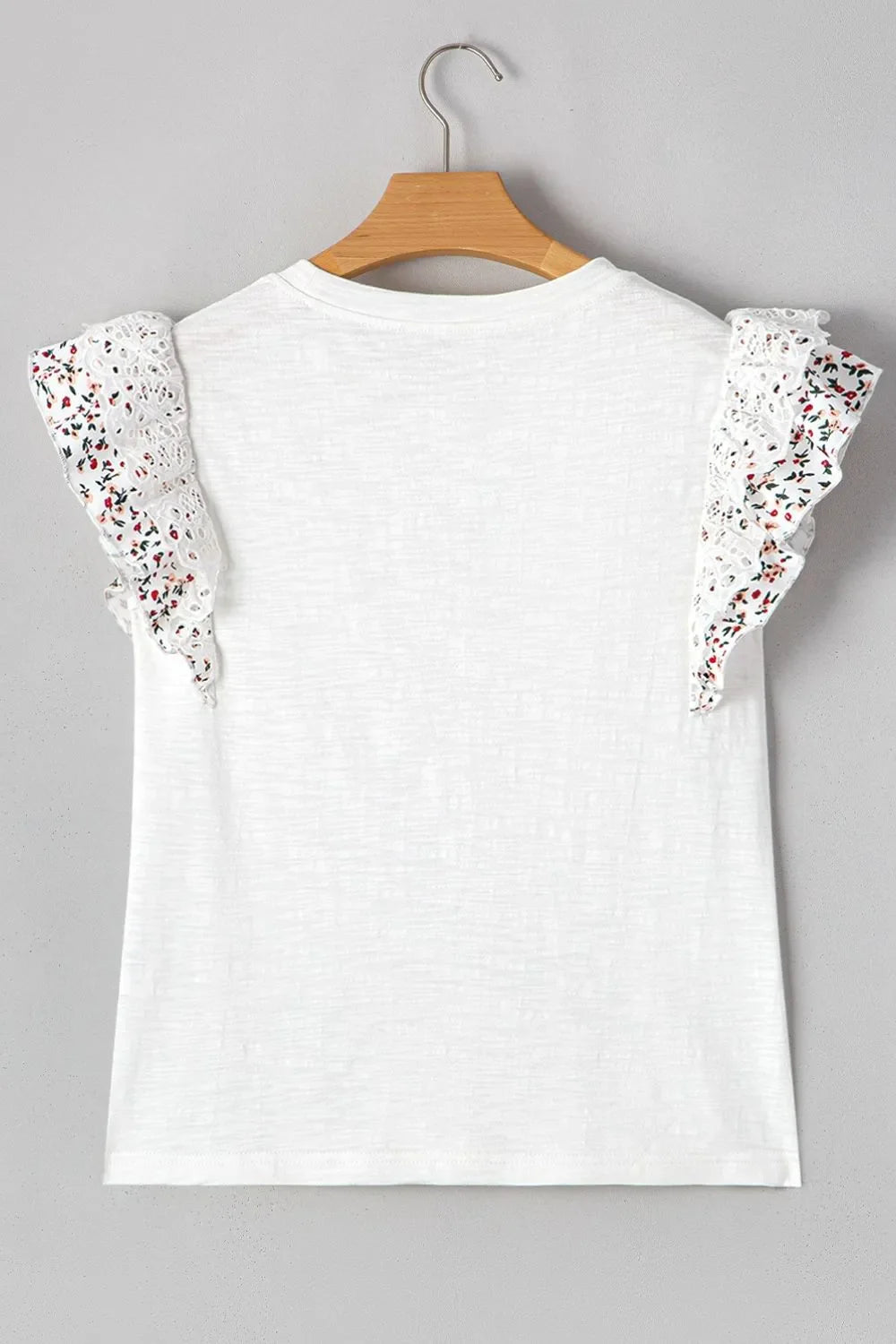 Floral Lace Eyelet Patched Butterfly Sleeve Blouse - Concordia Style Boutique