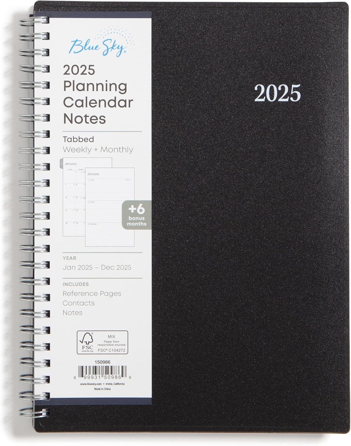 Blue Sky 2025 Weekly and Monthly Planner Calendar, January - December, 8.5" x 11", Flexible Cover, Laminated Tabs, Wirebound, Storage Pocket, Enterprise - Premium Planners from Concordia Style Boutique - Just $17.93! Shop now at Concordia Style Boutique