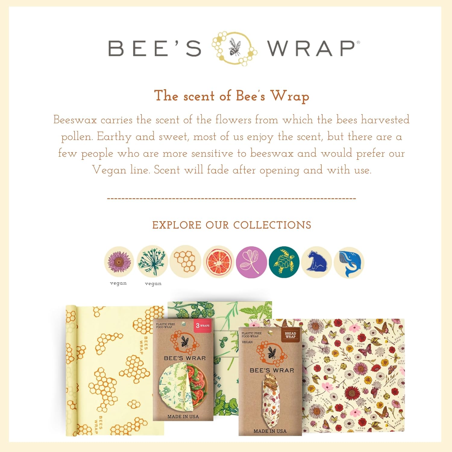 Bee's Wrap Reusable Beeswax Food Wraps - Made in the USA - Eco Friendly Beeswax Wraps for Food - Sustainable - Premium Beeswax Food Wraps from Concordia Style Boutique - Just $23.92! Shop now at Concordia Style Boutique