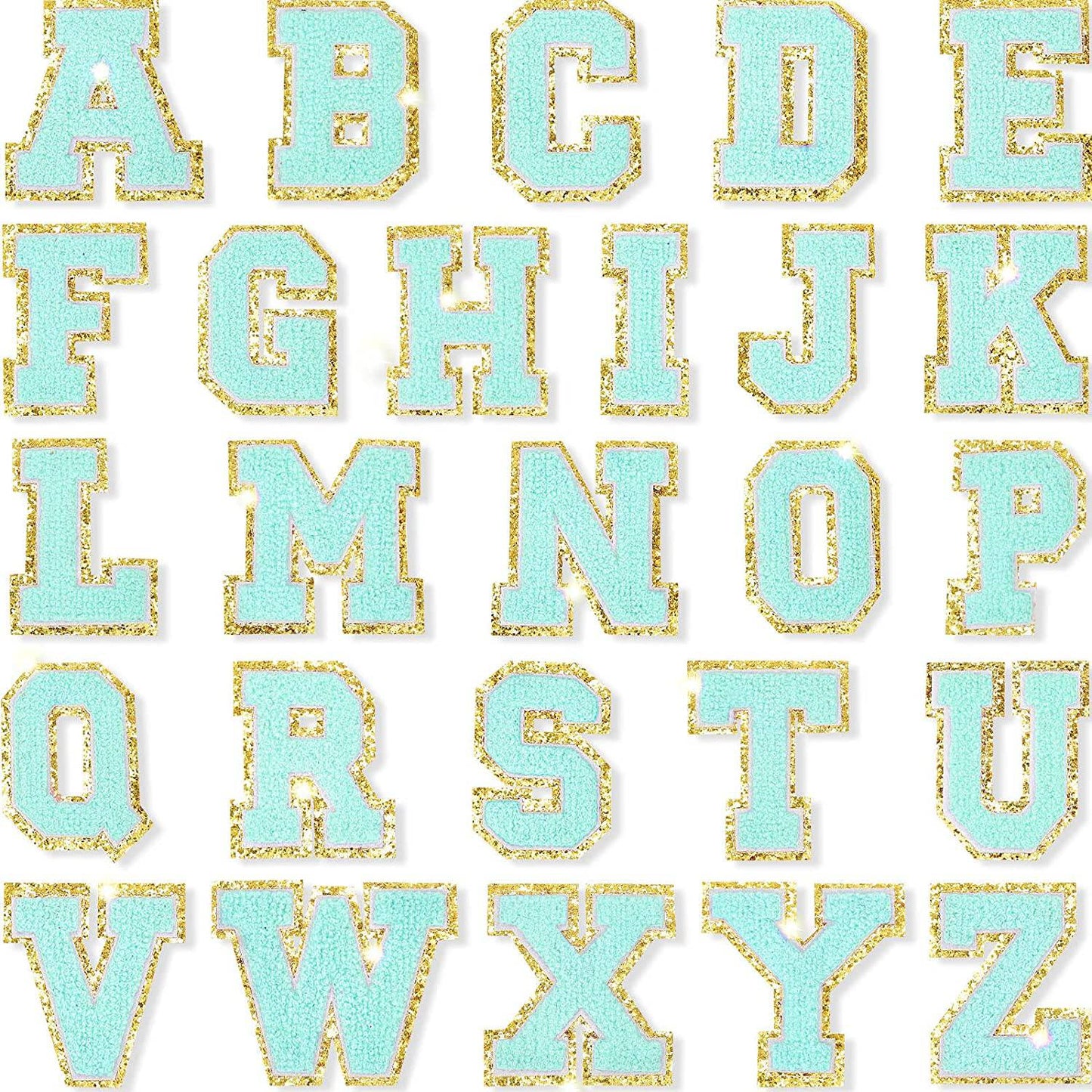 Aqua Self Adhesive Chenille Letters Patches - Concordia Style Boutique