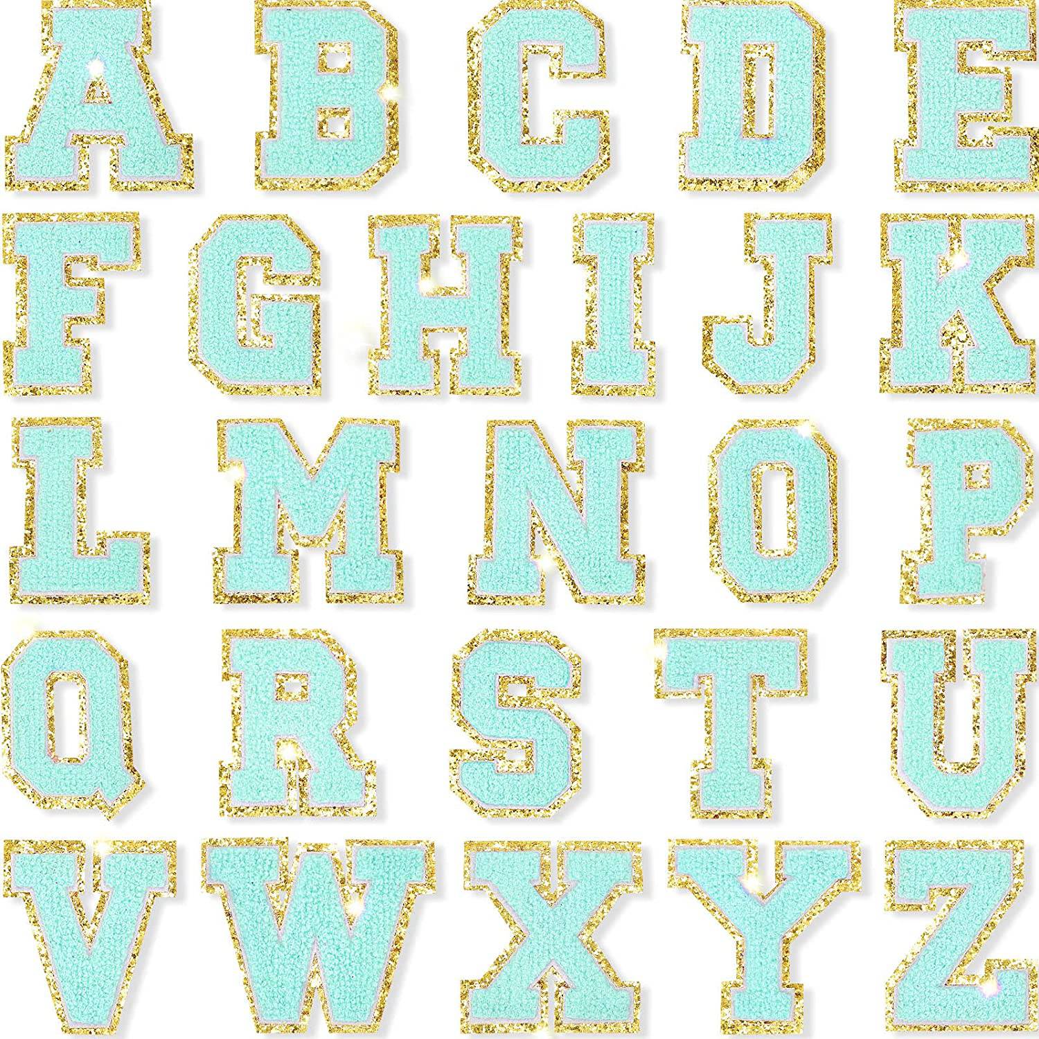 Aqua Self Adhesive Chenille Letters Patches - Concordia Style Boutique