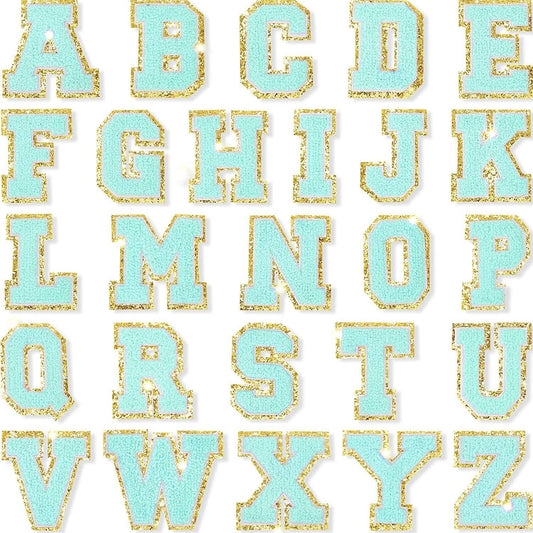 Aqua Self Adhesive Chenille Letters Patches - Concordia Style Boutique