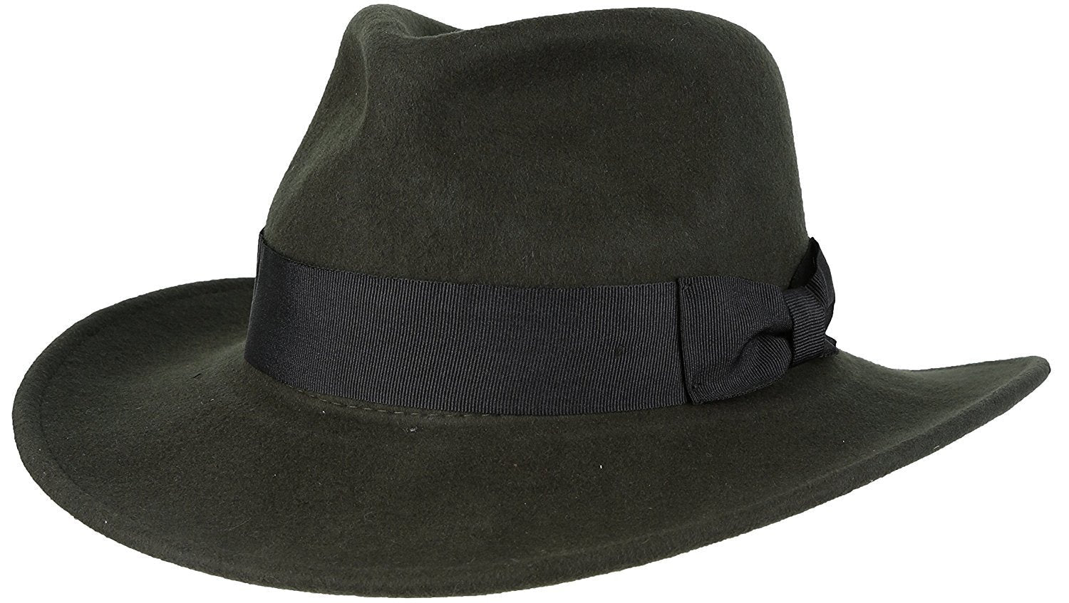 Sakkas Flynn Grosgrain Bow Wide Brim Wool Fedora - Concordia Style Boutique