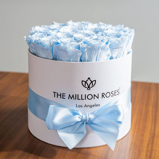 Classic White Box | Light Blue Roses