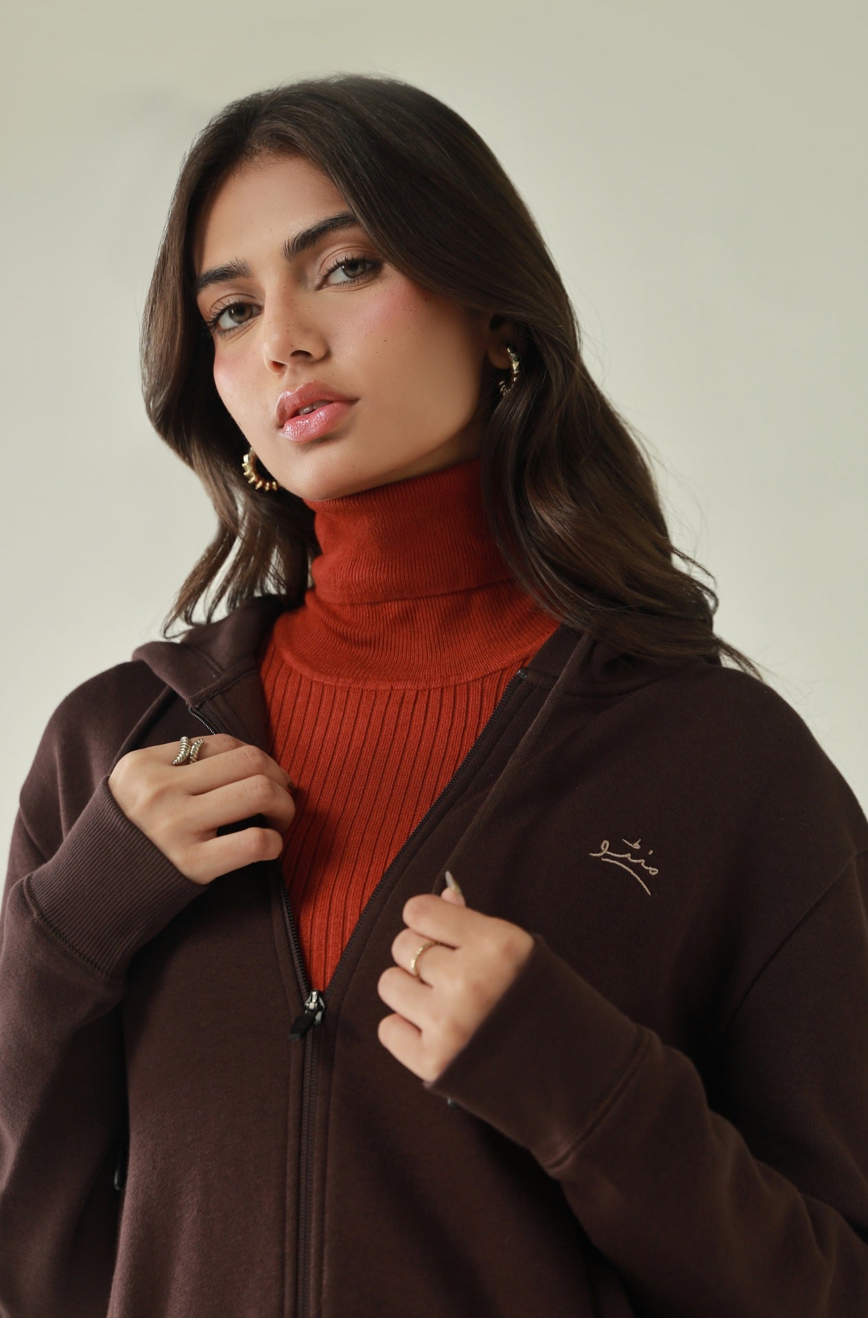 Zipper Hoodie - Coffee Bean - Concordia Style Boutique