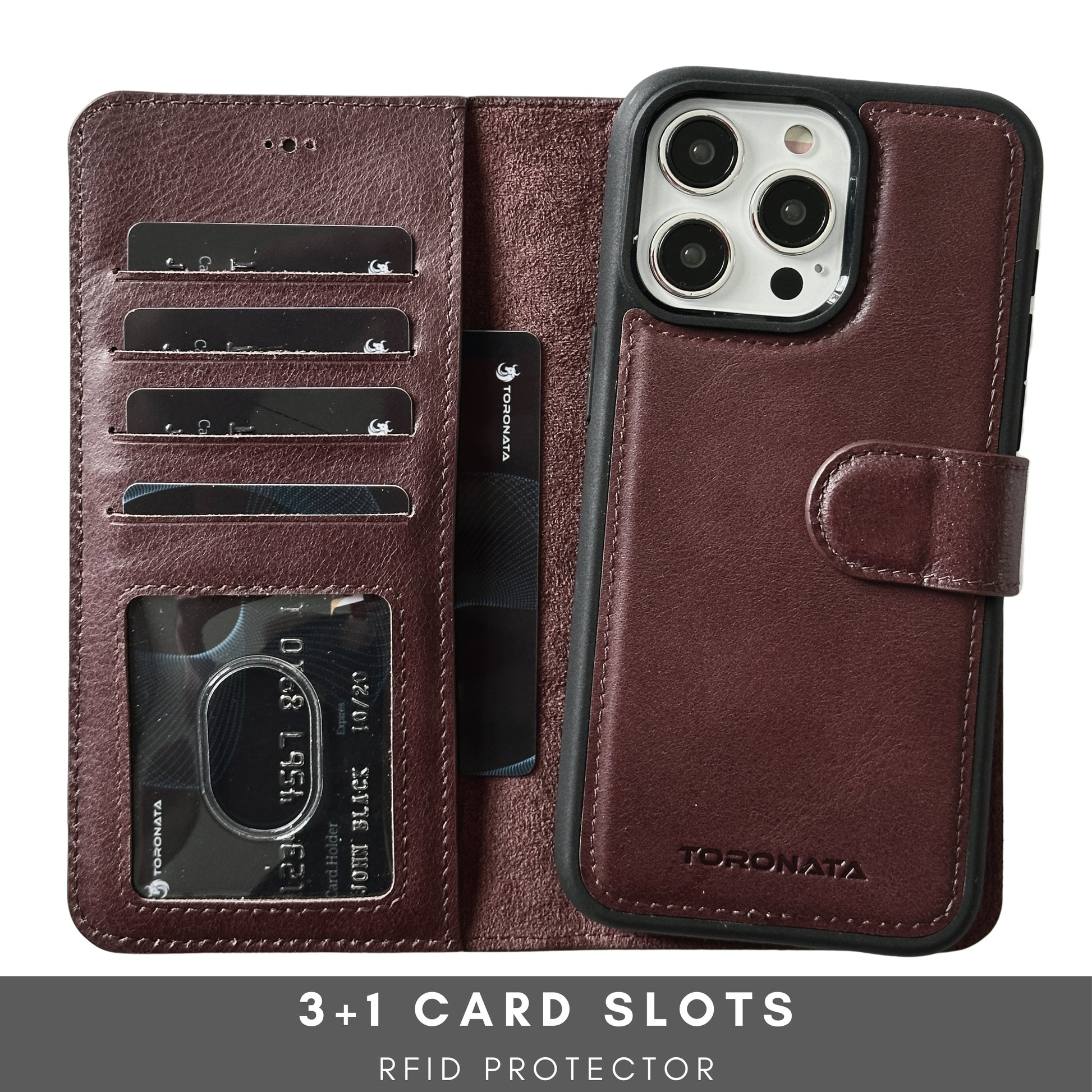 Vegas Premium Leather iPhone 15 Wallet Case with MagSafe | Detachable RFID Blocking Luxury Wallet - Concordia Style Boutique