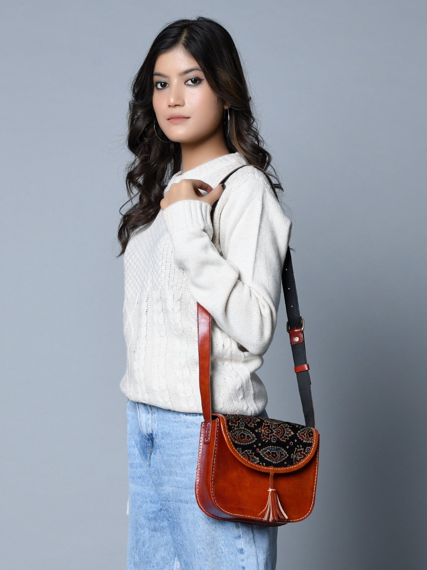 Astounding Ajrakh Ethnic Satchel - Concordia Style Boutique