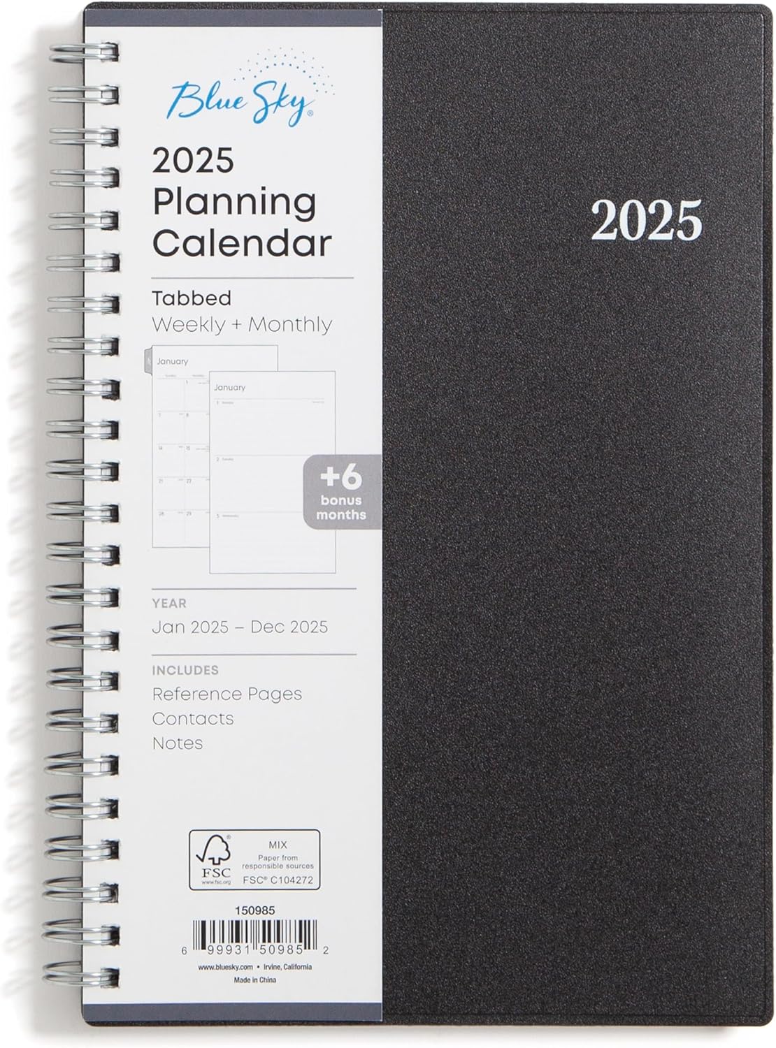 Blue Sky 2025 Weekly and Monthly Planner Calendar, January - December, 8.5" x 11", Flexible Cover, Laminated Tabs, Wirebound, Storage Pocket, Enterprise - Premium Planners from Concordia Style Boutique - Just $17.93! Shop now at Concordia Style Boutique