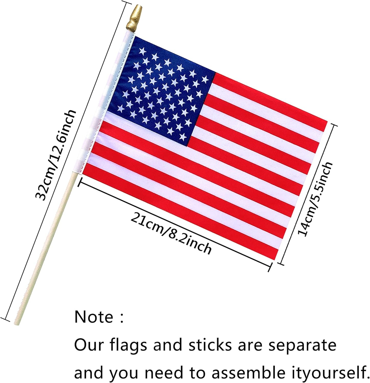 TSMD US American Stick Flags Small Mini USA Hand Held Flags,July 4th Decoration,Veteran Party,Memorial Day,5x8 Inch,12 Pack - Premium American Stick Flags from Concordia Style Boutique - Just $15.94! Shop now at Concordia Style Boutique