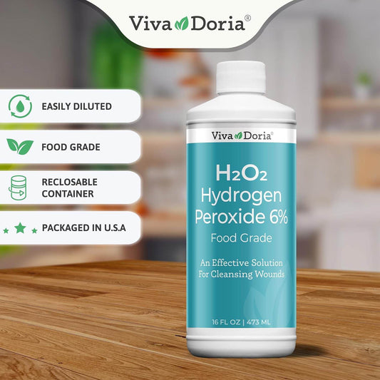 Viva Doria Hydrogen Peroxide 6 Percent, 20 Volume, Food Grade, 16 Fluid Ounce - Concordia Style Boutique